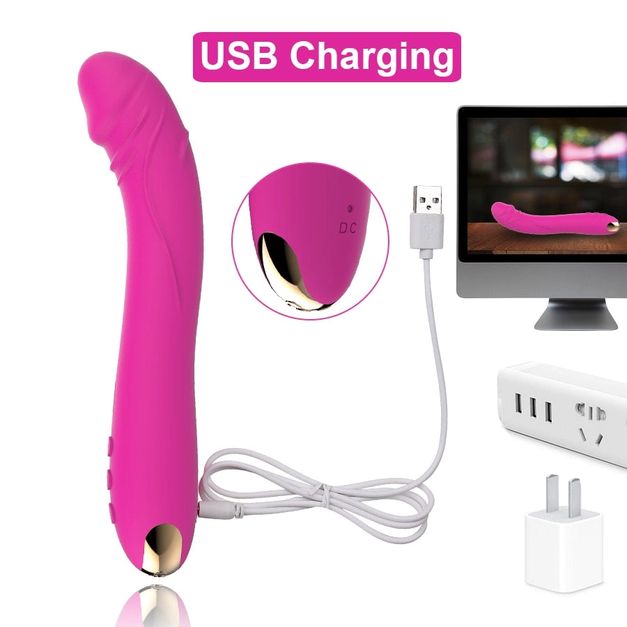 10 Modes Real Dildo Vibrator for Women Soft Female Vagina Clitoris Stimulator Massager Masturbator