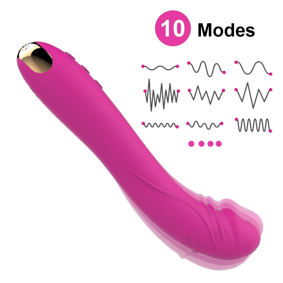 10 Modes Real Dildo Vibrator for Women Soft Female Vagina Clitoris Stimulator Massager Masturbator