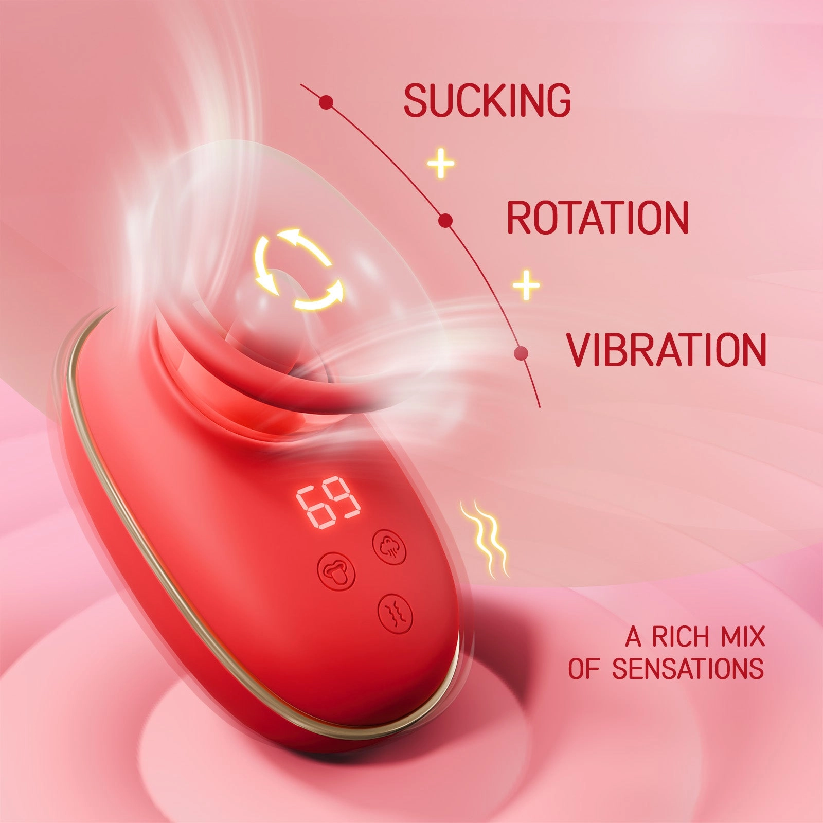 Adult Toys for Women Sucking Vibrator, 3 Sucking, 9 Tongue Licking & Vibrating Female Sex Toys Vibrators Nipple Toys
