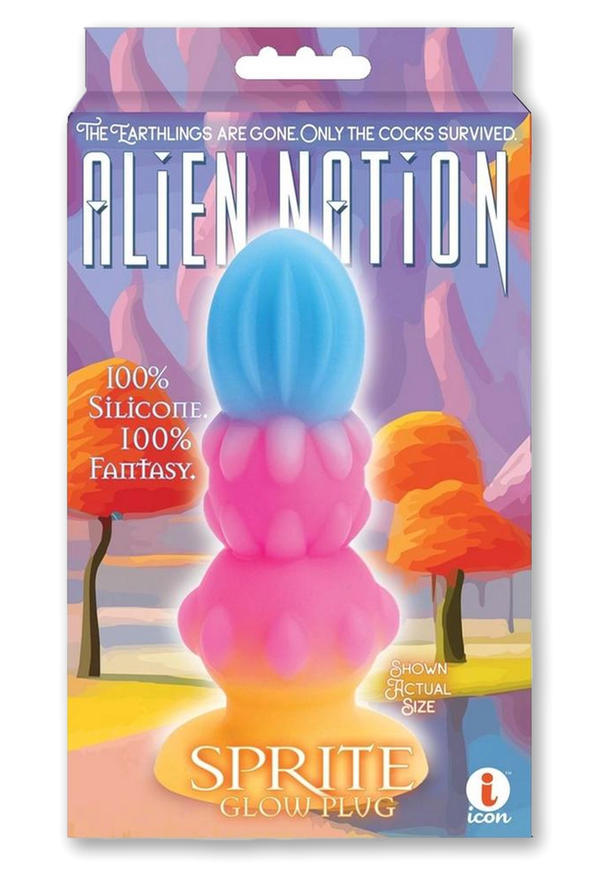 Alien Nation Sprite Silicone Anal Plug - Blue/Pink/Yellow