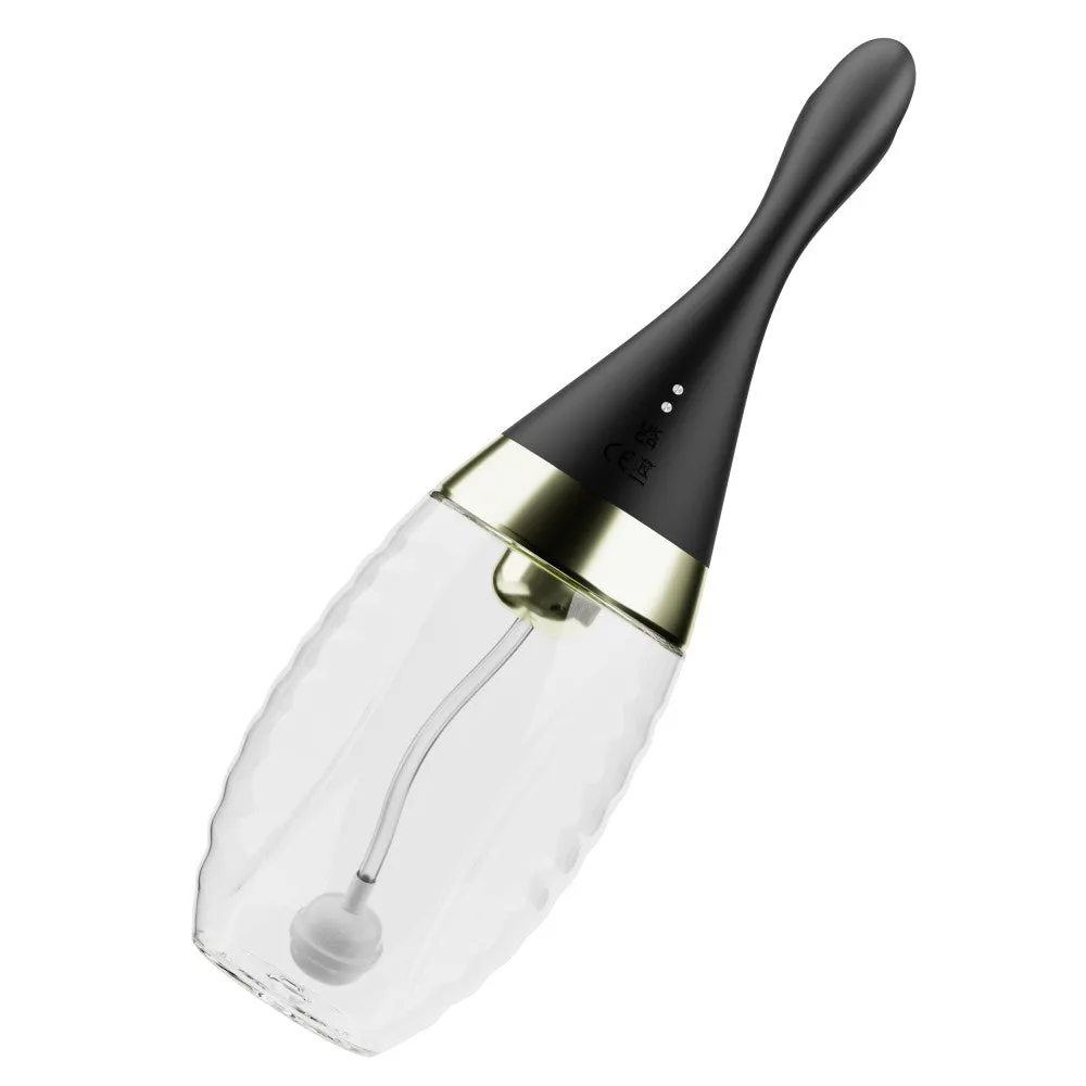 Anal Adventures by Blush® | Aqua Jet 11.25 Inch Vibrating Anal Douche Cleaner - Silicone Enema For Men & Women – In Black