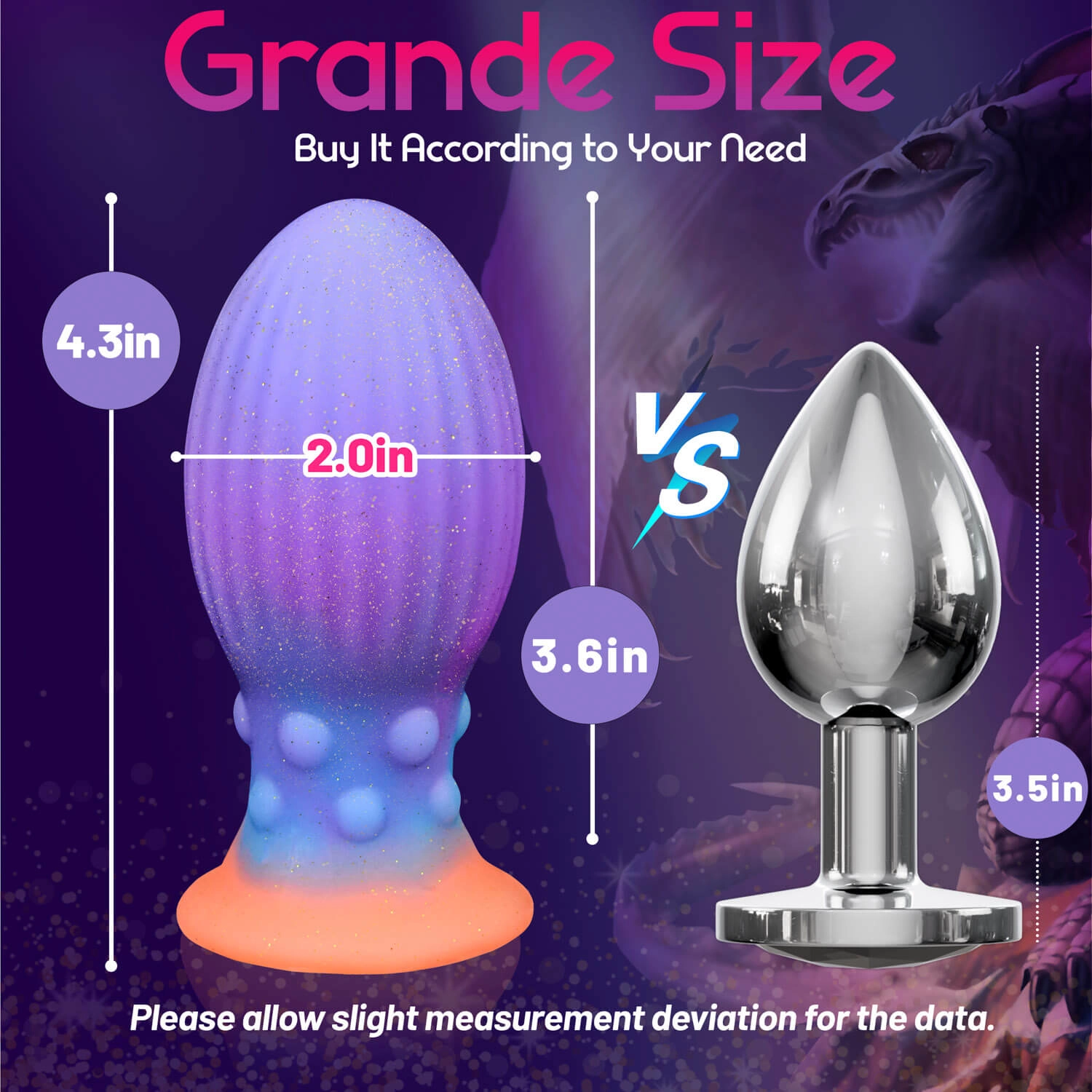 Aurora Luminous Butt Plug Anal Toy With Soft Liquid Silicone Material -Laphwing