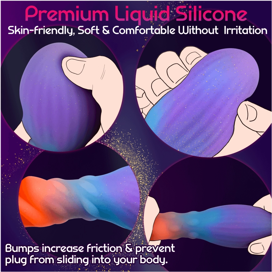 Aurora Luminous Butt Plug Anal Toy With Soft Liquid Silicone Material -Laphwing