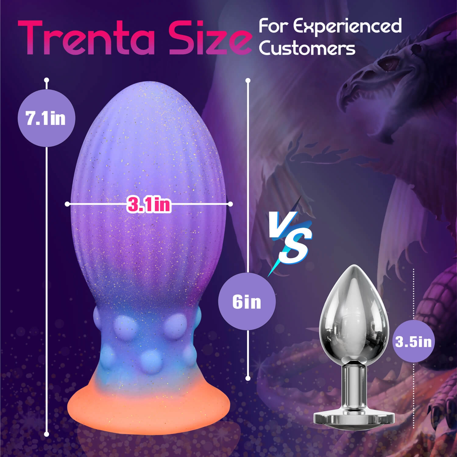 Aurora Luminous Butt Plug Anal Toy With Soft Liquid Silicone Material -Laphwing