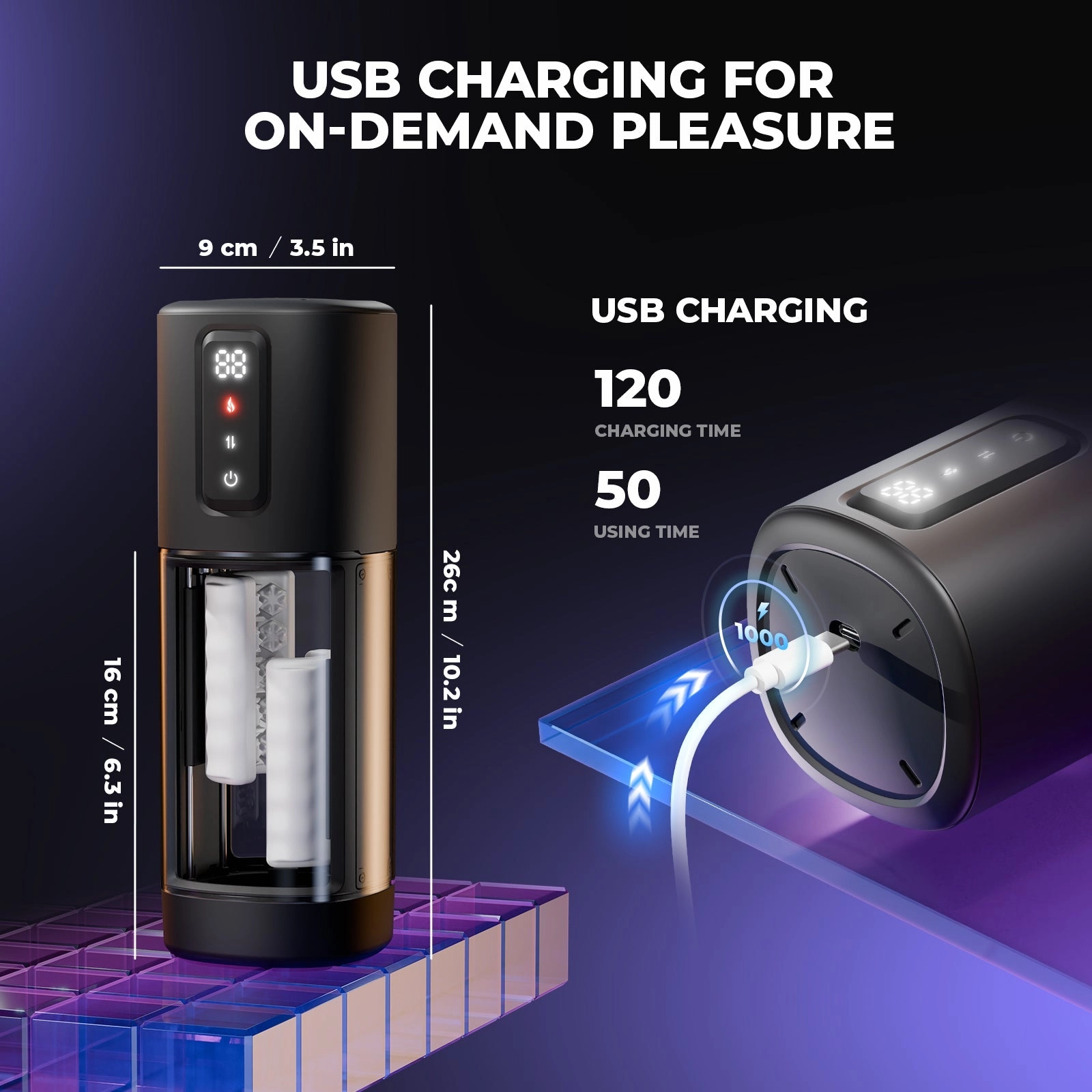 Automatic Male Masturbator with 10 Vibrating, 6 Rubbing & 2 Heating Levels