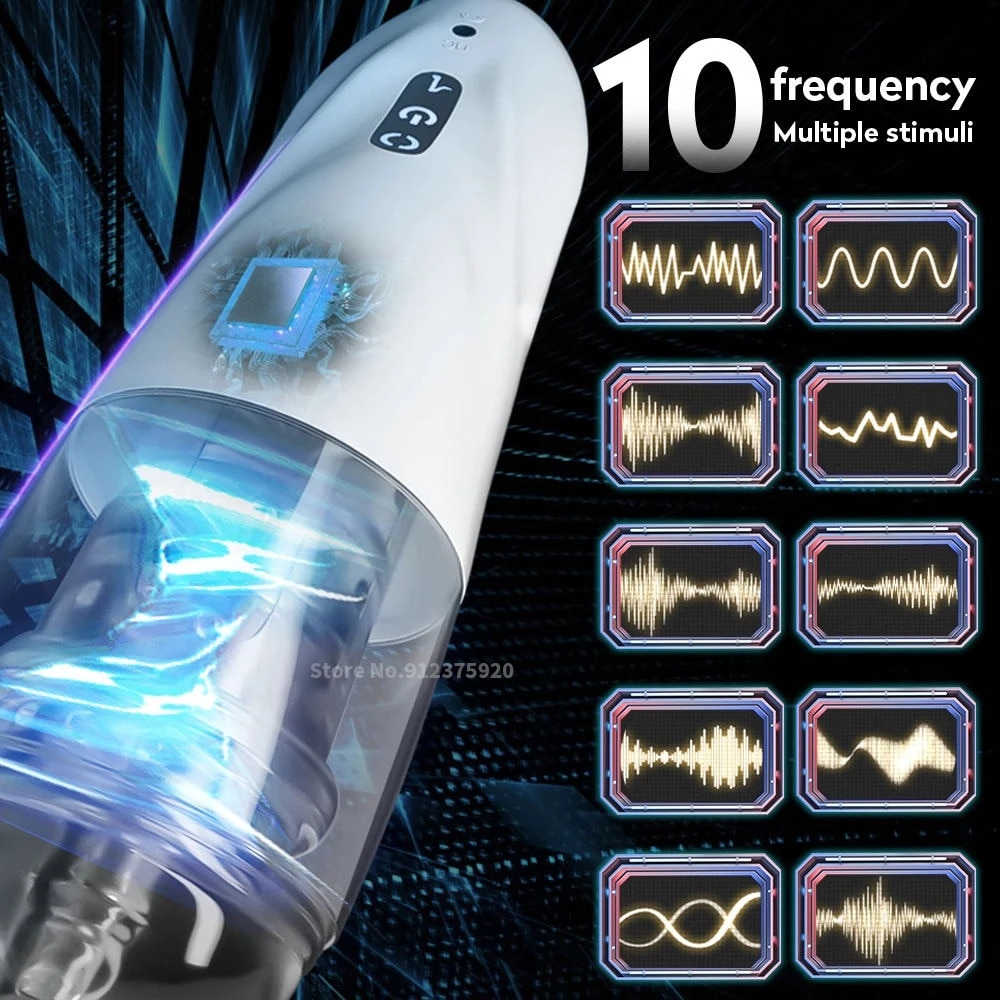 Automatic Rotation Male Masturbator Cup Silicone Vagina Real Pussy Blowjob Pocket Masturbation Toys for Men