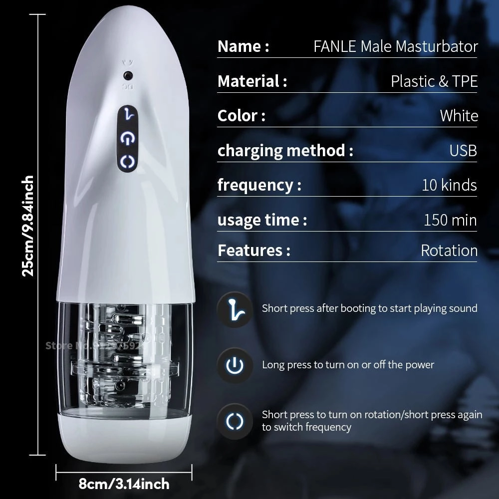 Automatic Rotation Male Masturbator Cup Silicone Vagina Real Pussy Blowjob Pocket Masturbation Toys for Men