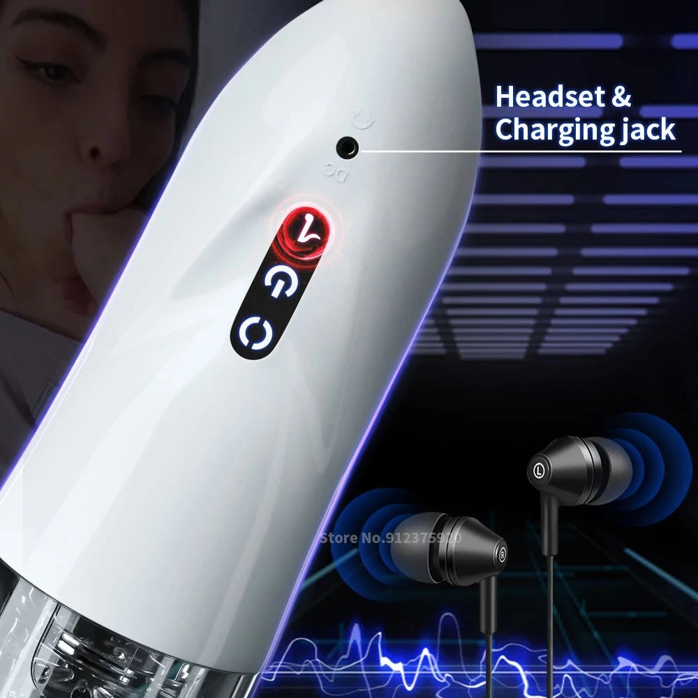 Automatic Rotation Male Masturbator Cup Silicone Vagina Real Pussy Blowjob Pocket Masturbation Toys for Men