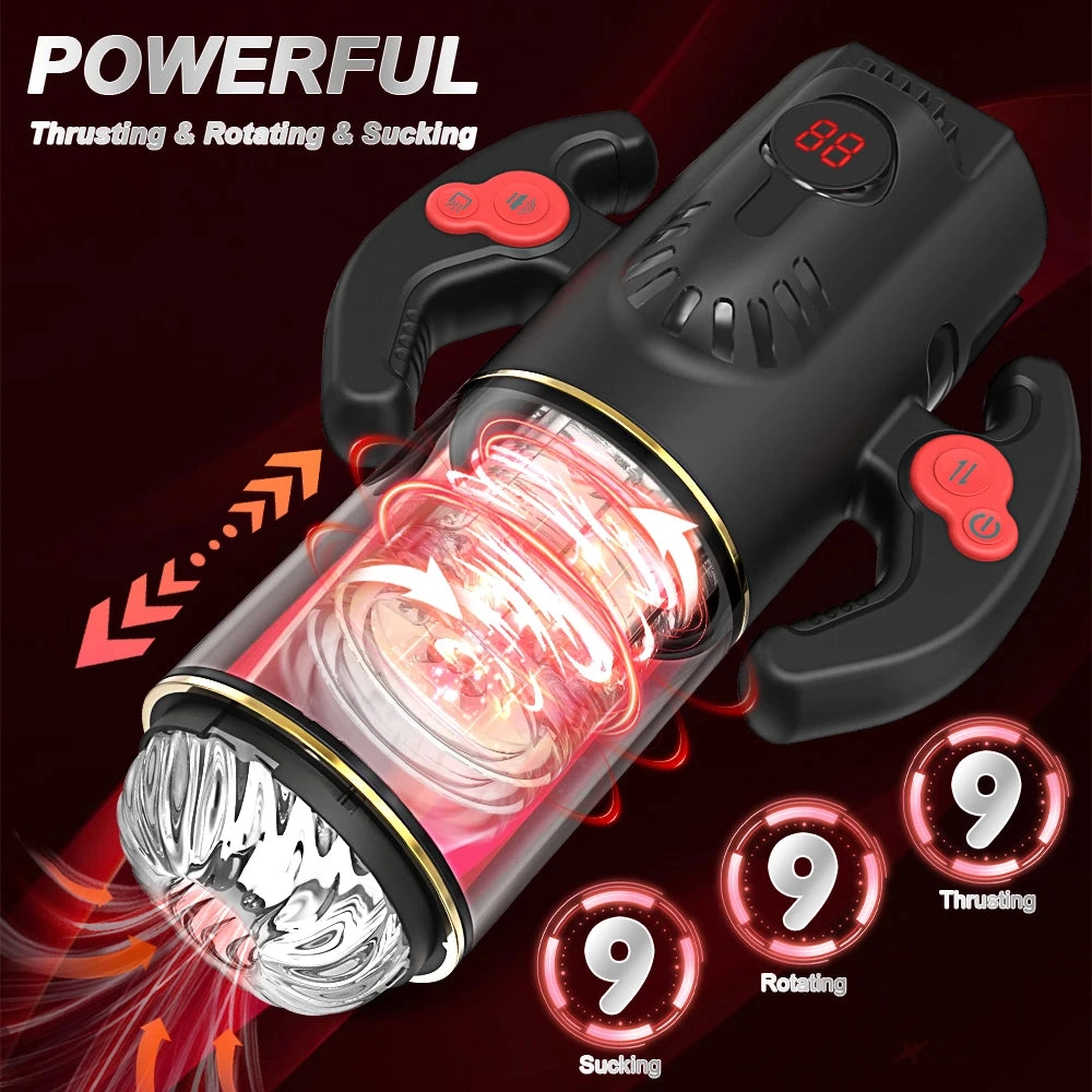 Automatic Telescopic Silicone Vagina Masturbation Anal Blowjob Oral Pussy Stimulator