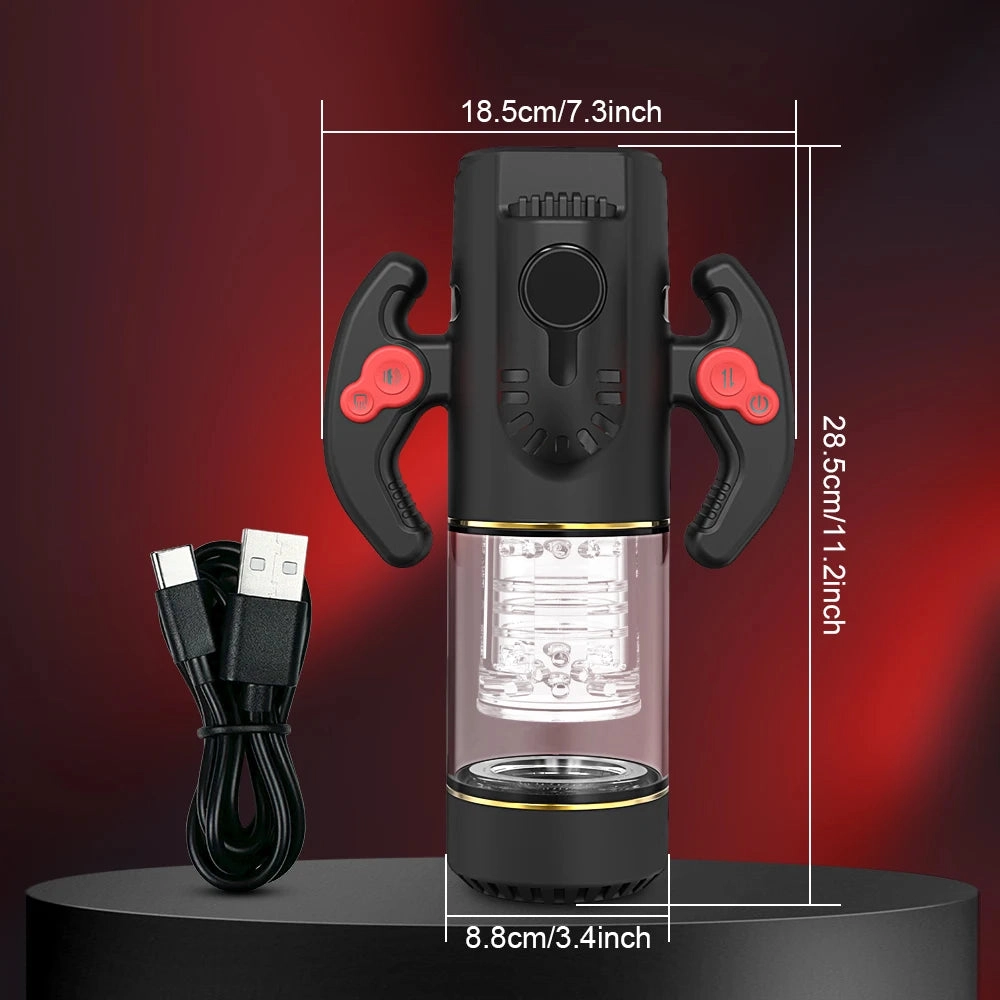 Automatic Telescopic Silicone Vagina Masturbation Anal Blowjob Oral Pussy Stimulator
