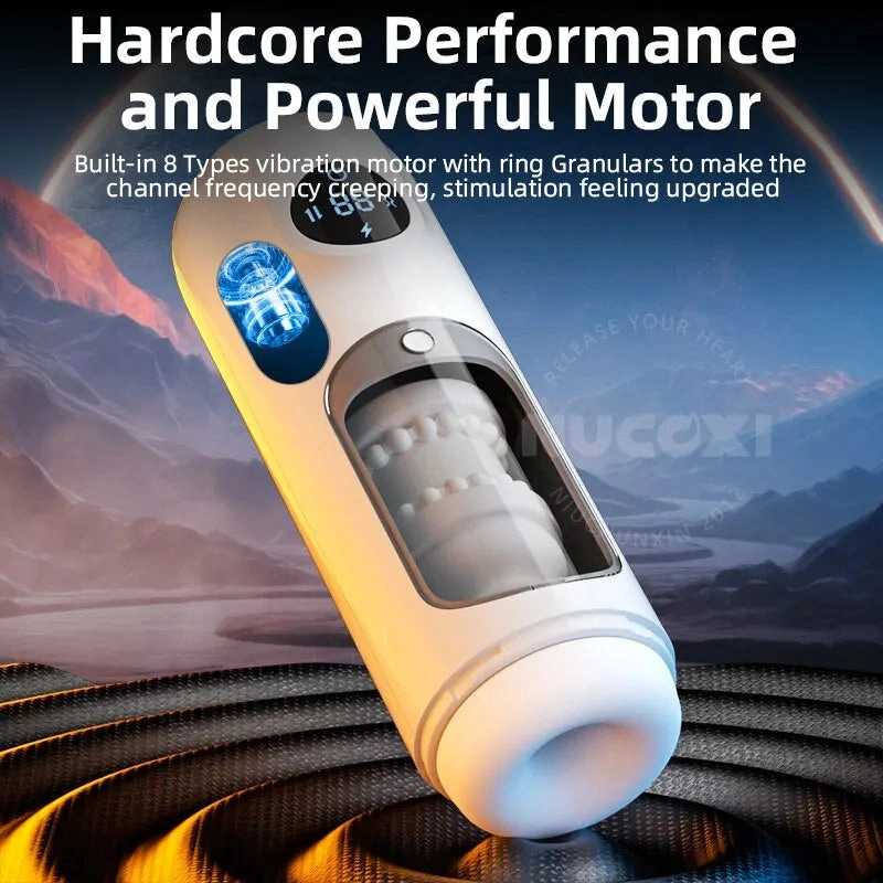Automatic Telescopic Sucking Vibrating Heating Male Blowjob Machine