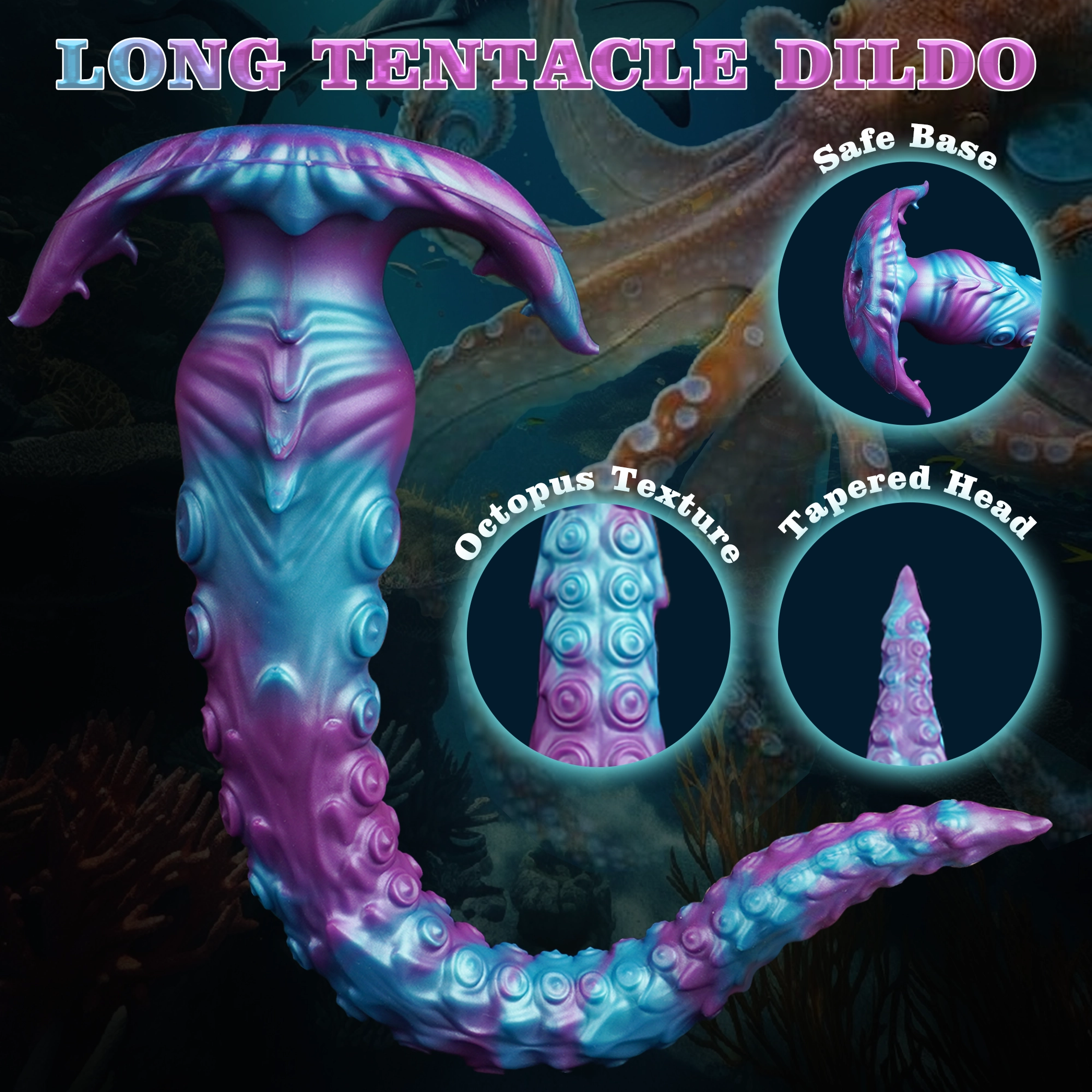 Binx 15.7 Long Tentacle Dildo Large Butt Plug with Anchor Base-Laphwing