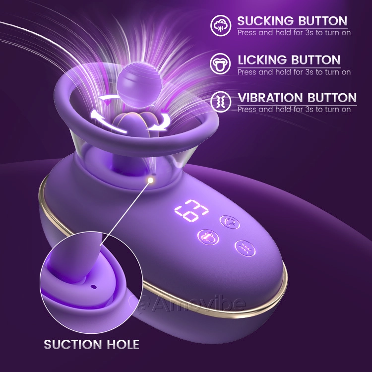 Clitoral Sucking Vibrator with Licking & Vibrating Tongue
