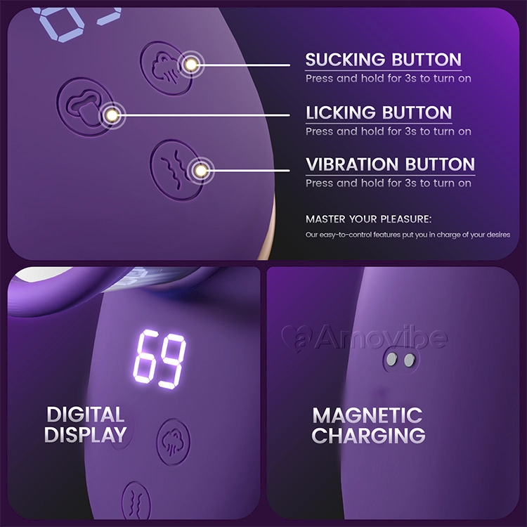 Clitoral Sucking Vibrator with Licking & Vibrating Tongue