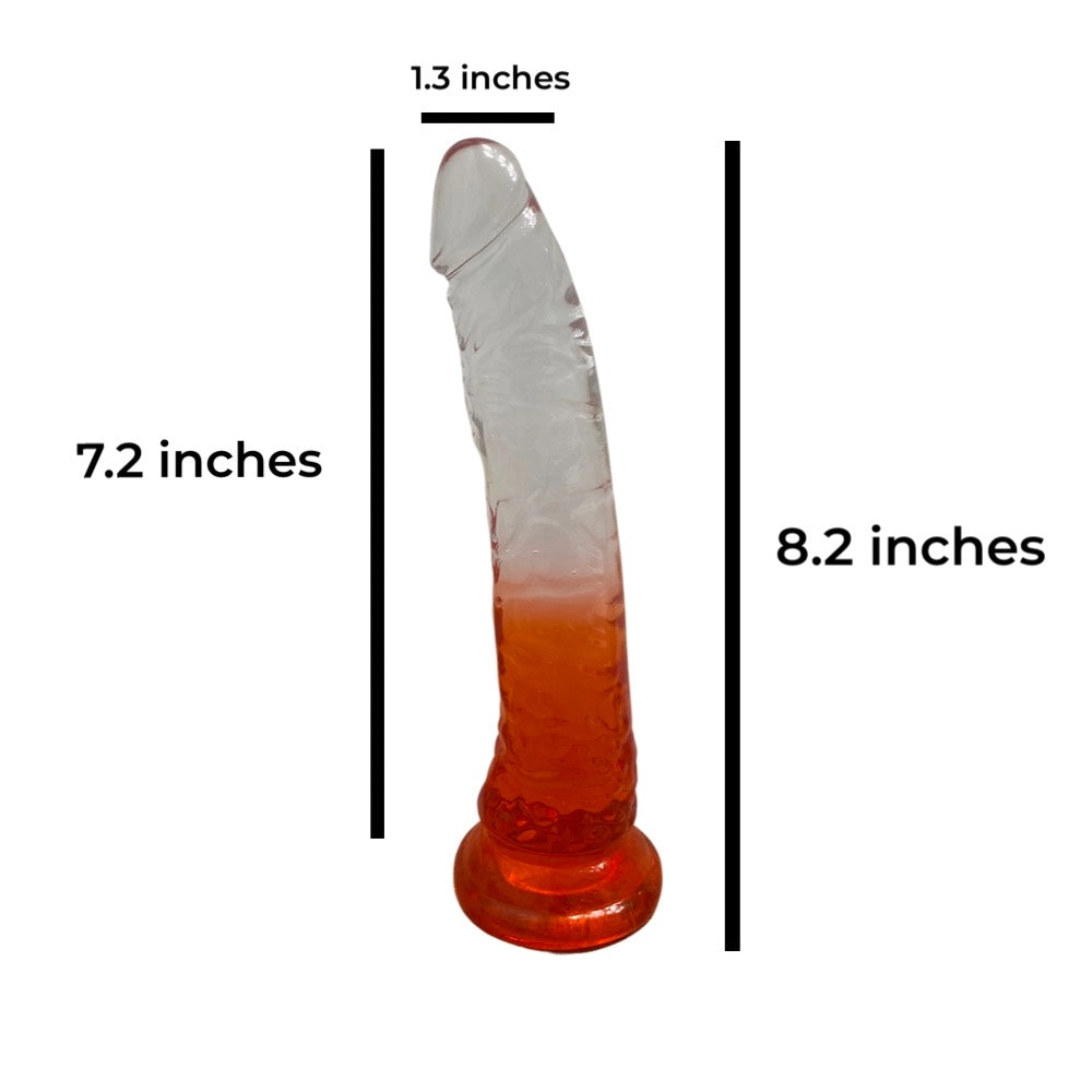 Colorful Jelly 8 Inch Realistic Dildo with Suction Cup Base