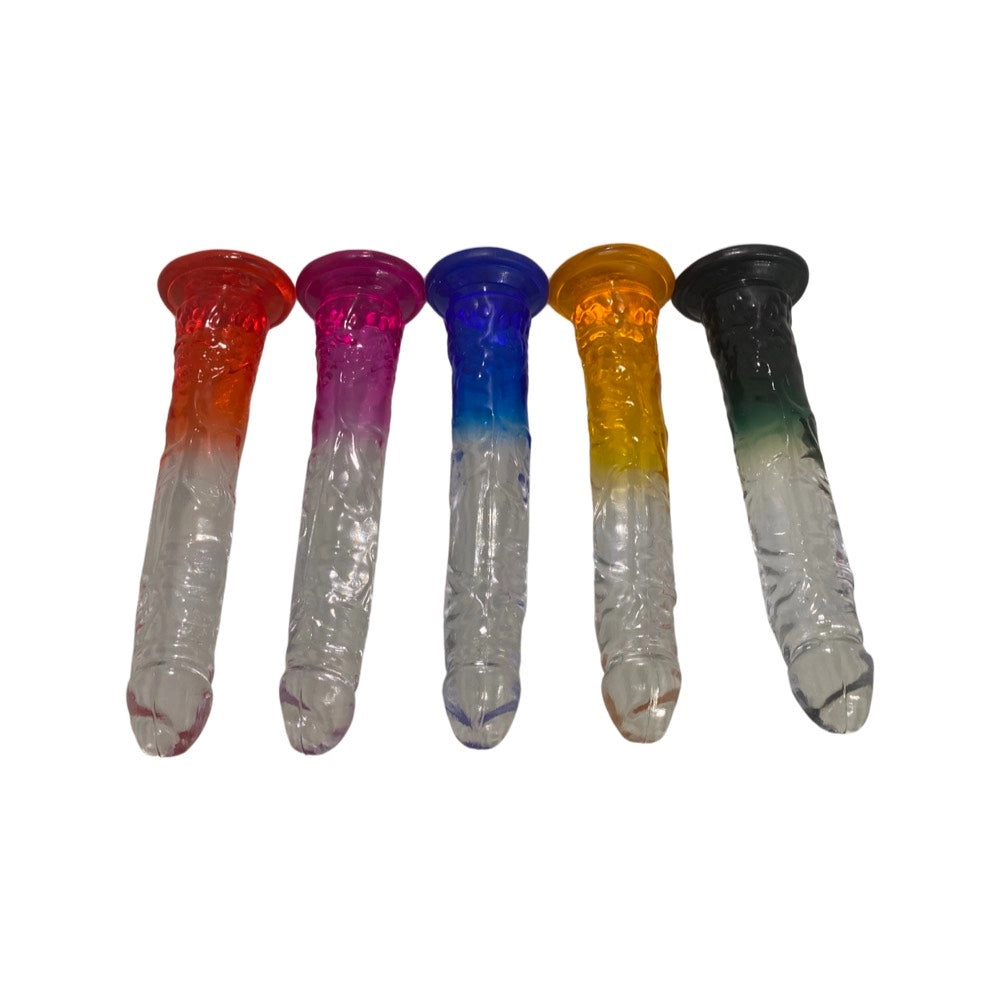 Colorful Jelly 8 Inch Realistic Dildo with Suction Cup Base