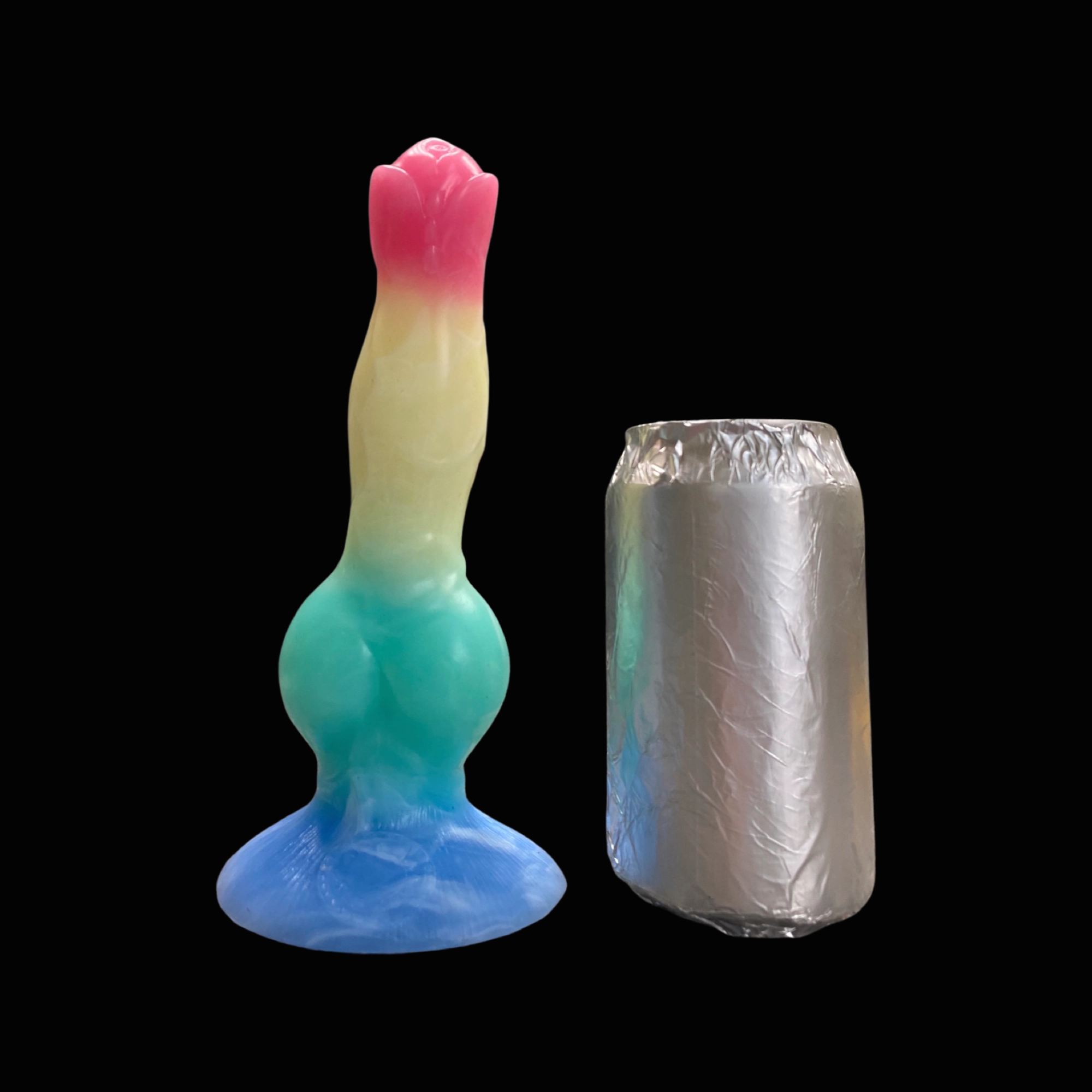 Colorful Knotted Fantasy Beast Silicone Dildo