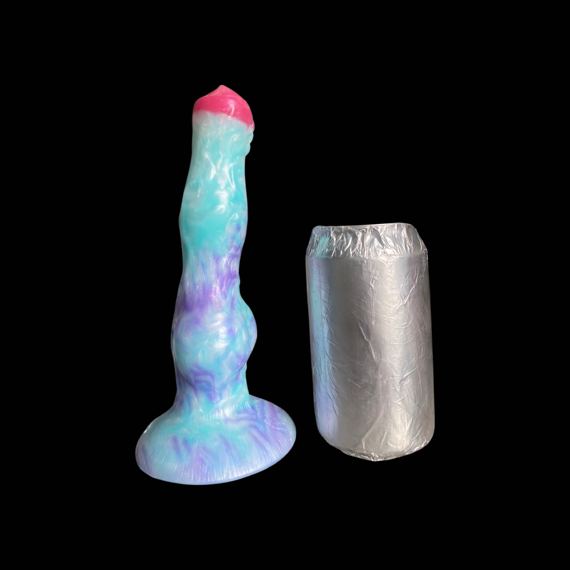 Colorful Knotted Fantasy Beast Silicone Dildo