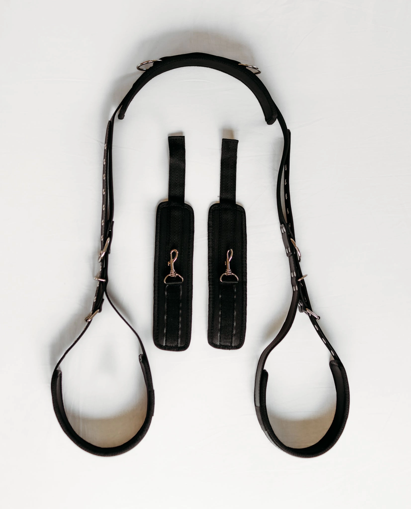 Cupid’s Thigh Restraints Sling Spreader Straps & Handcuffs