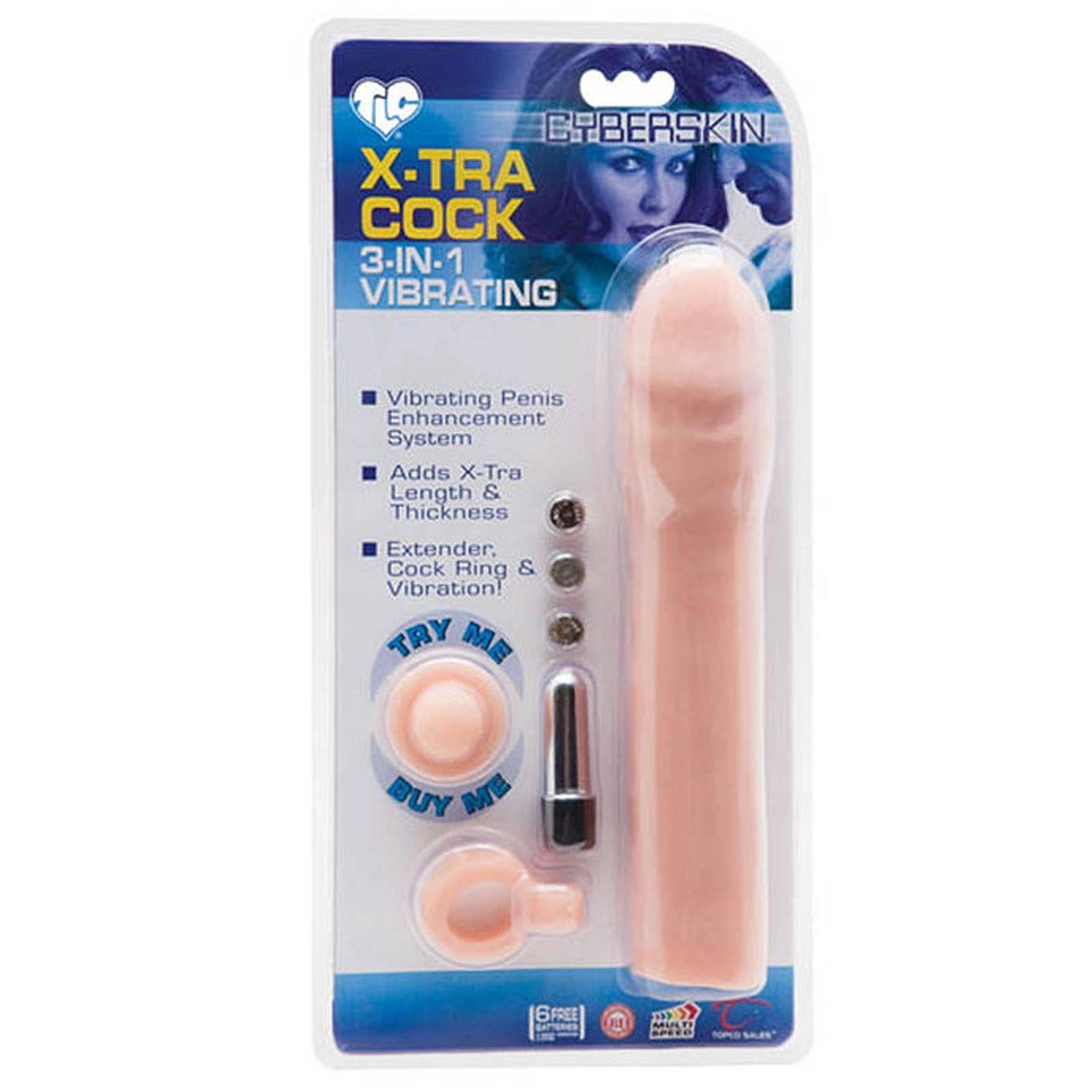 CyberSkin 3-in-1 Vibrating X-tra Cock