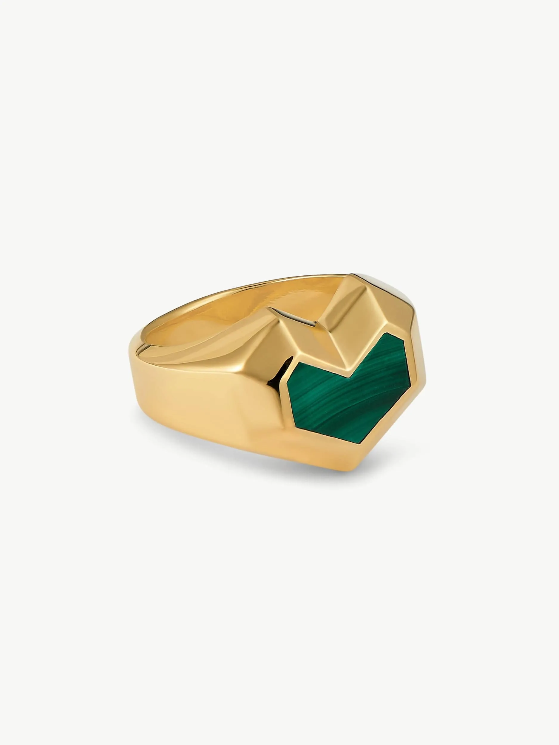Daryl 18k Gold Plated Ring | Malachite