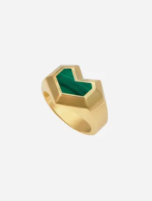 Daryl 18k Gold Plated Ring | Malachite