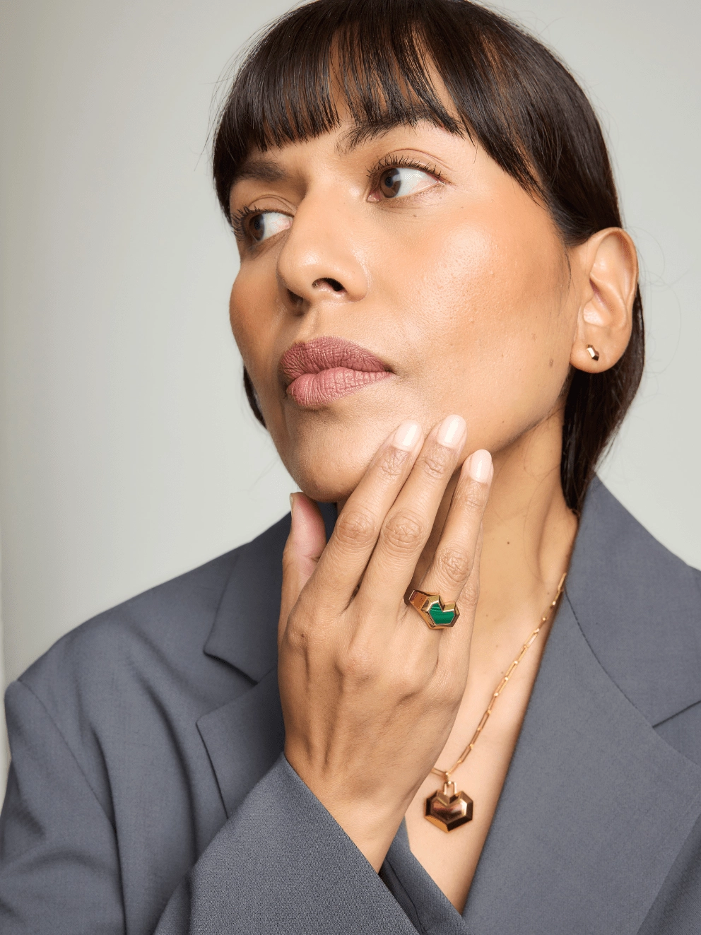 Daryl 18k Gold Plated Ring | Malachite