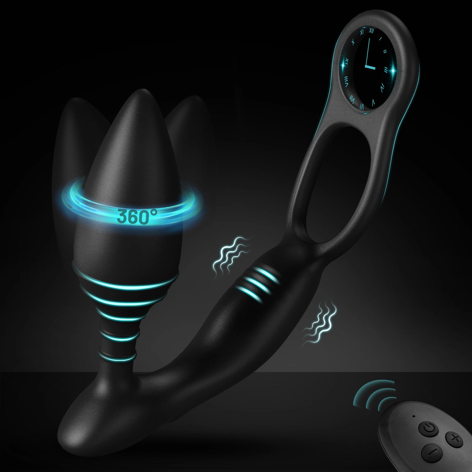 Diamond 10 Rotating & Vibrating-  Cock Rings Prostate Massager
