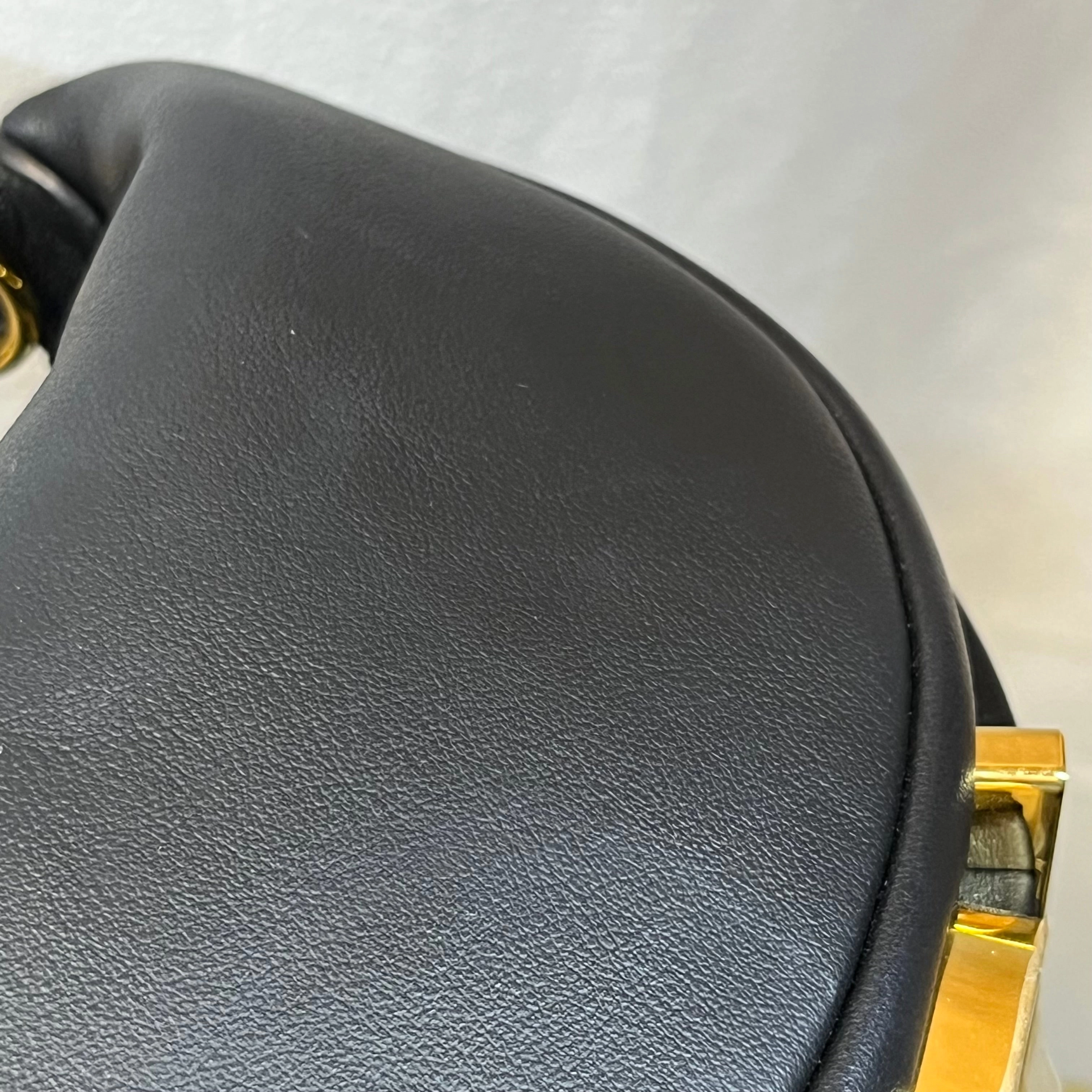 FENDI Fendigraphy Nano Black Leather Hobo Charm Bag