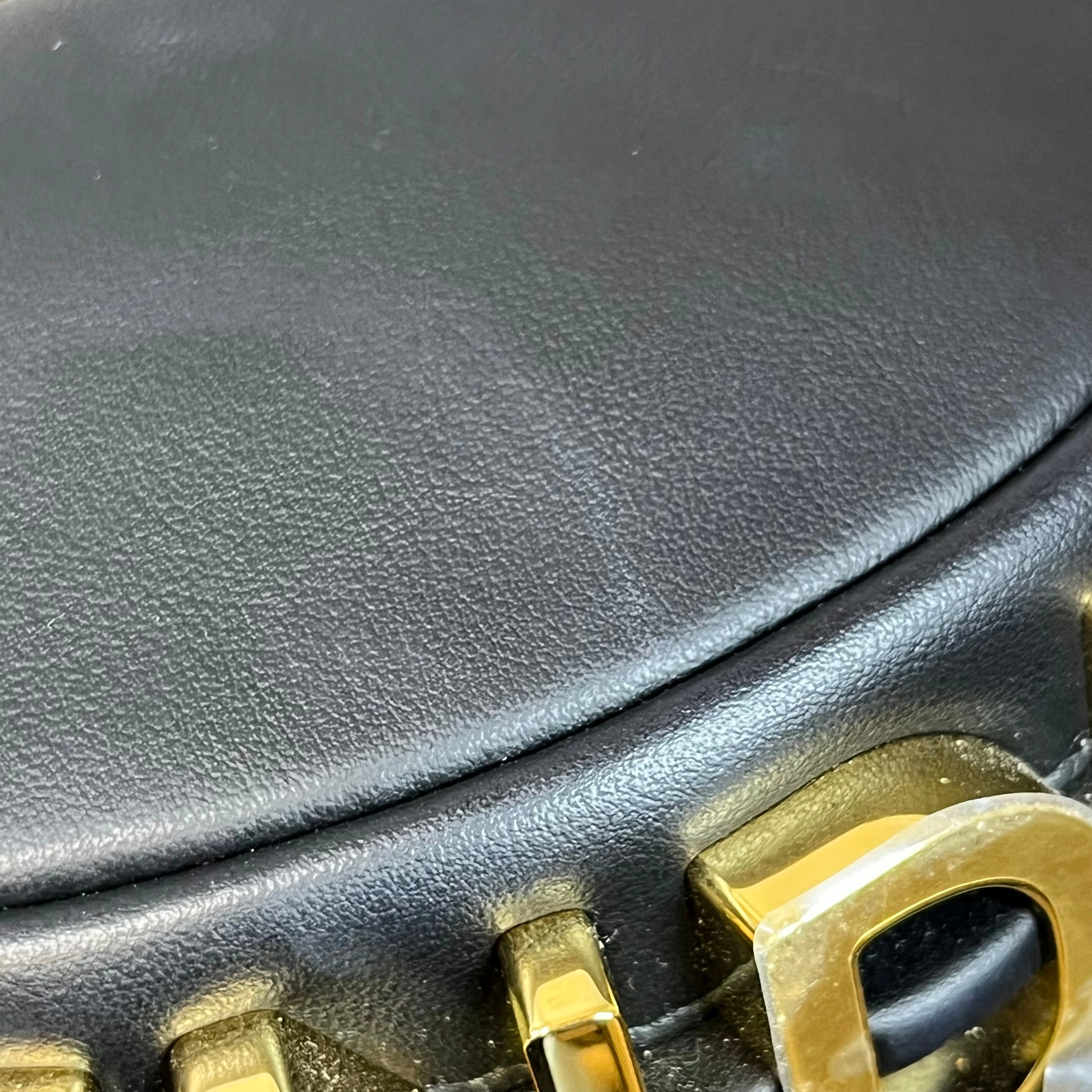 FENDI Fendigraphy Nano Black Leather Hobo Charm Bag