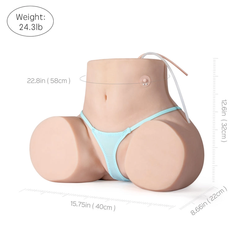 Fleur - 24.3lb Automatic Sucking Vibrating Sex Dolls 3in1 Realistic Sex Doll Torso For Men Masturbation