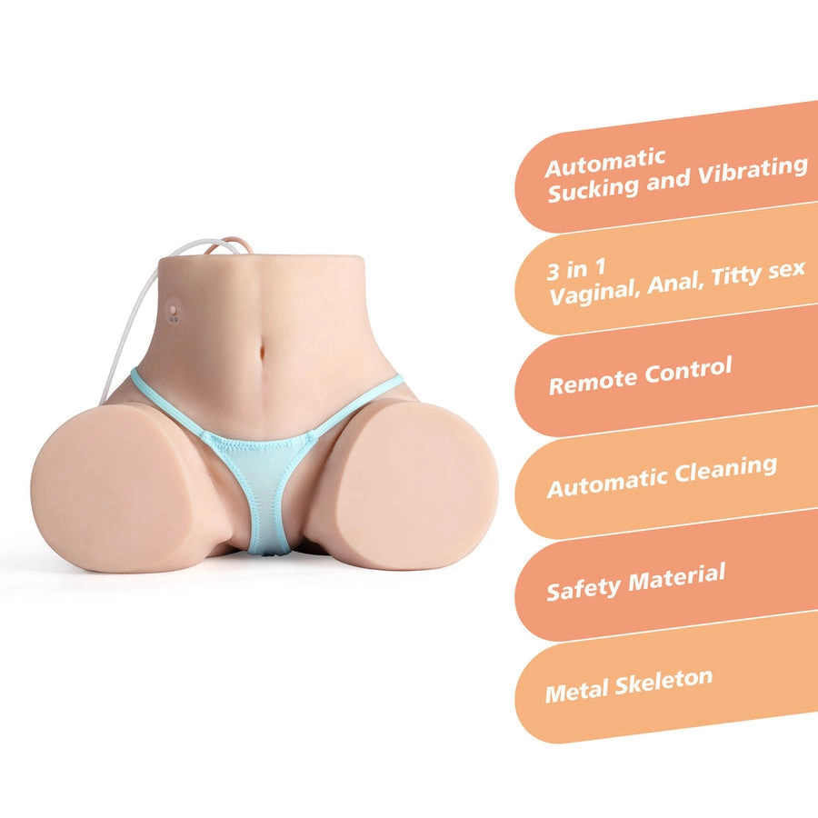 Fleur - 24.3lb Automatic Sucking Vibrating Sex Dolls 3in1 Realistic Sex Doll Torso For Men Masturbation