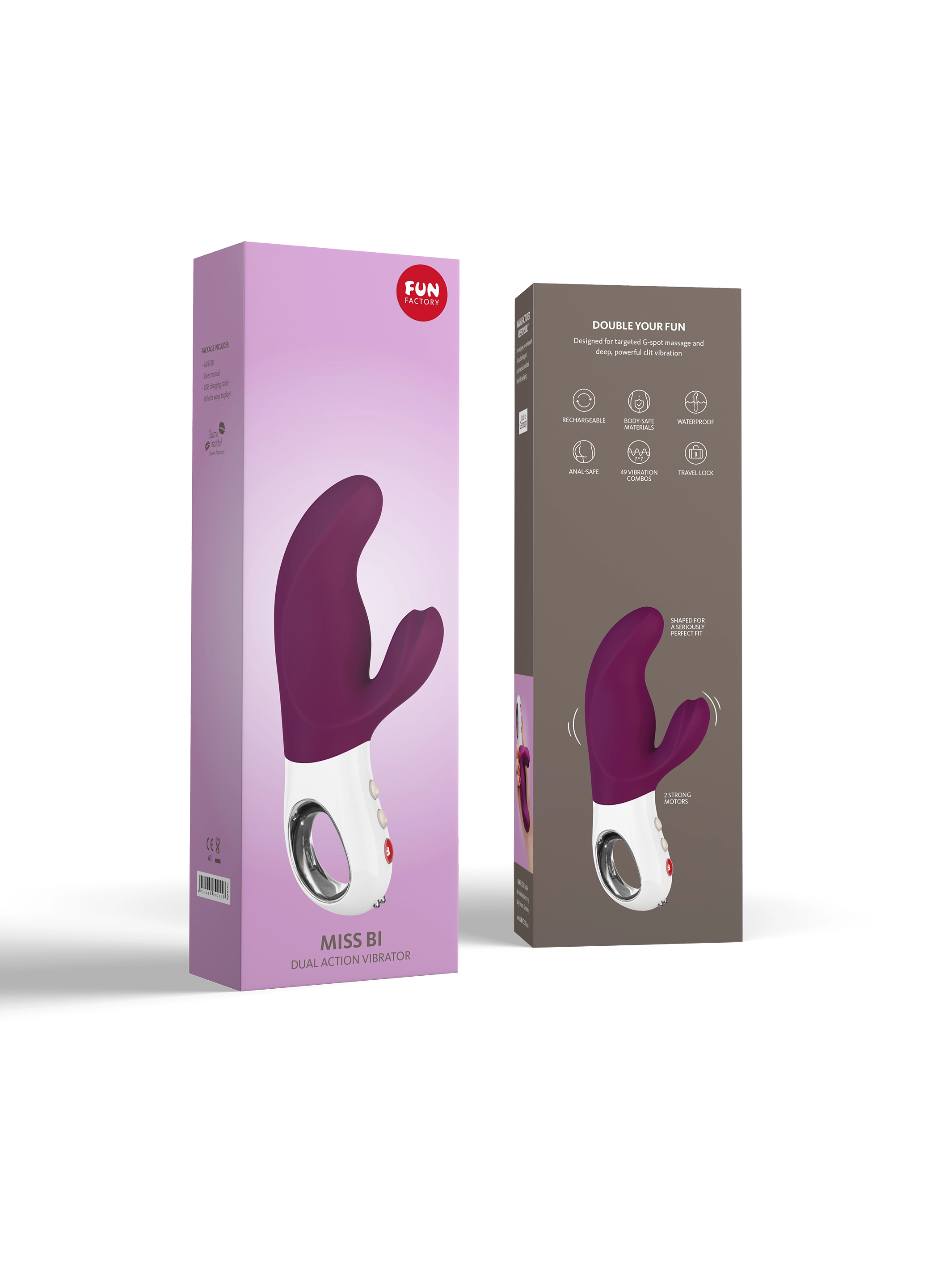 Fun Factory MISS BI Powerful G-Spot and P-Spot Vibrator with free toy bag!