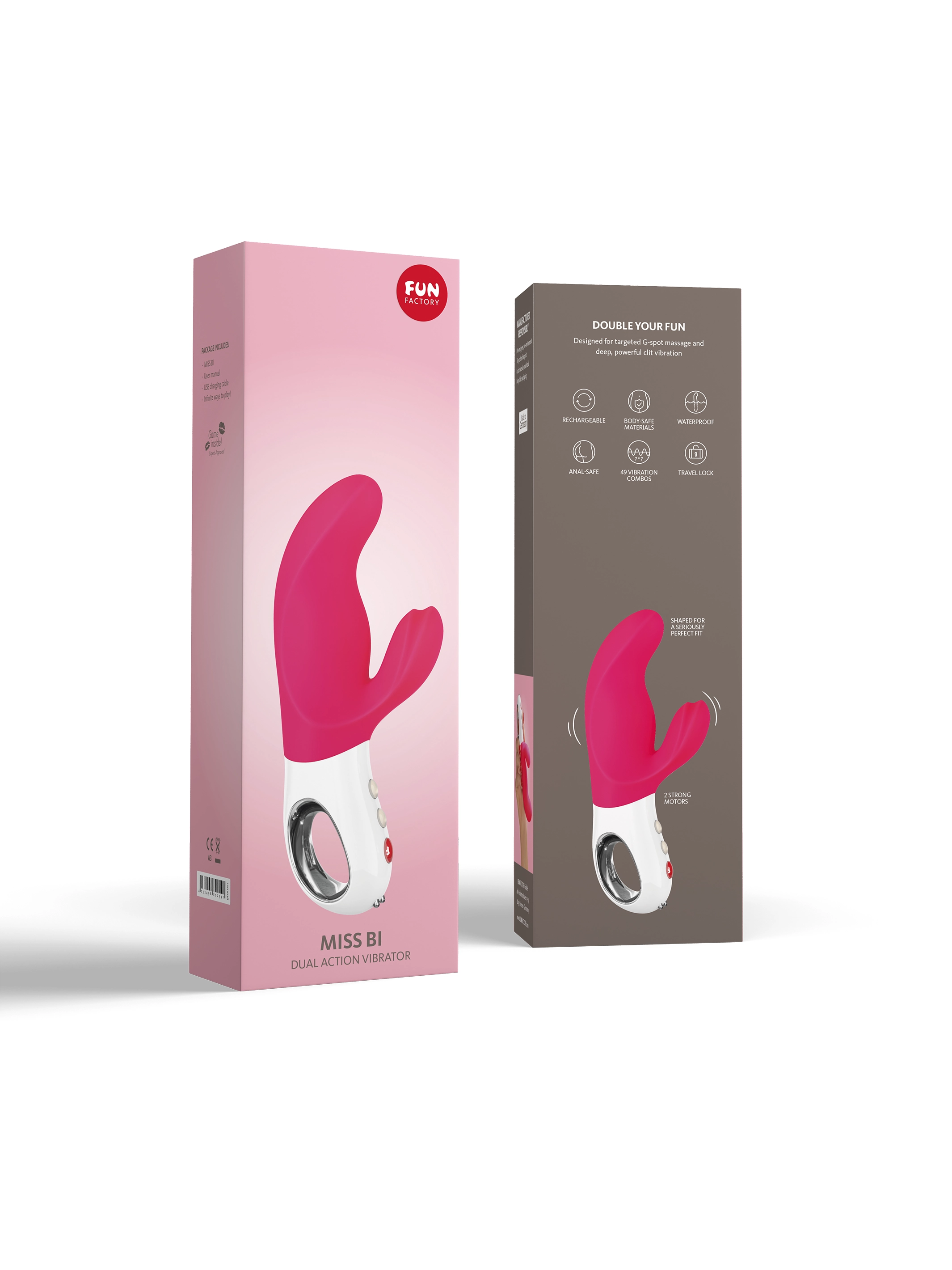 Fun Factory MISS BI Powerful G-Spot and P-Spot Vibrator with free toy bag!