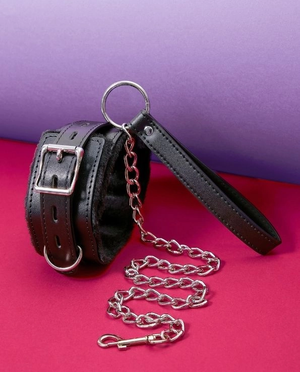 Furry Leather Bondage Collar