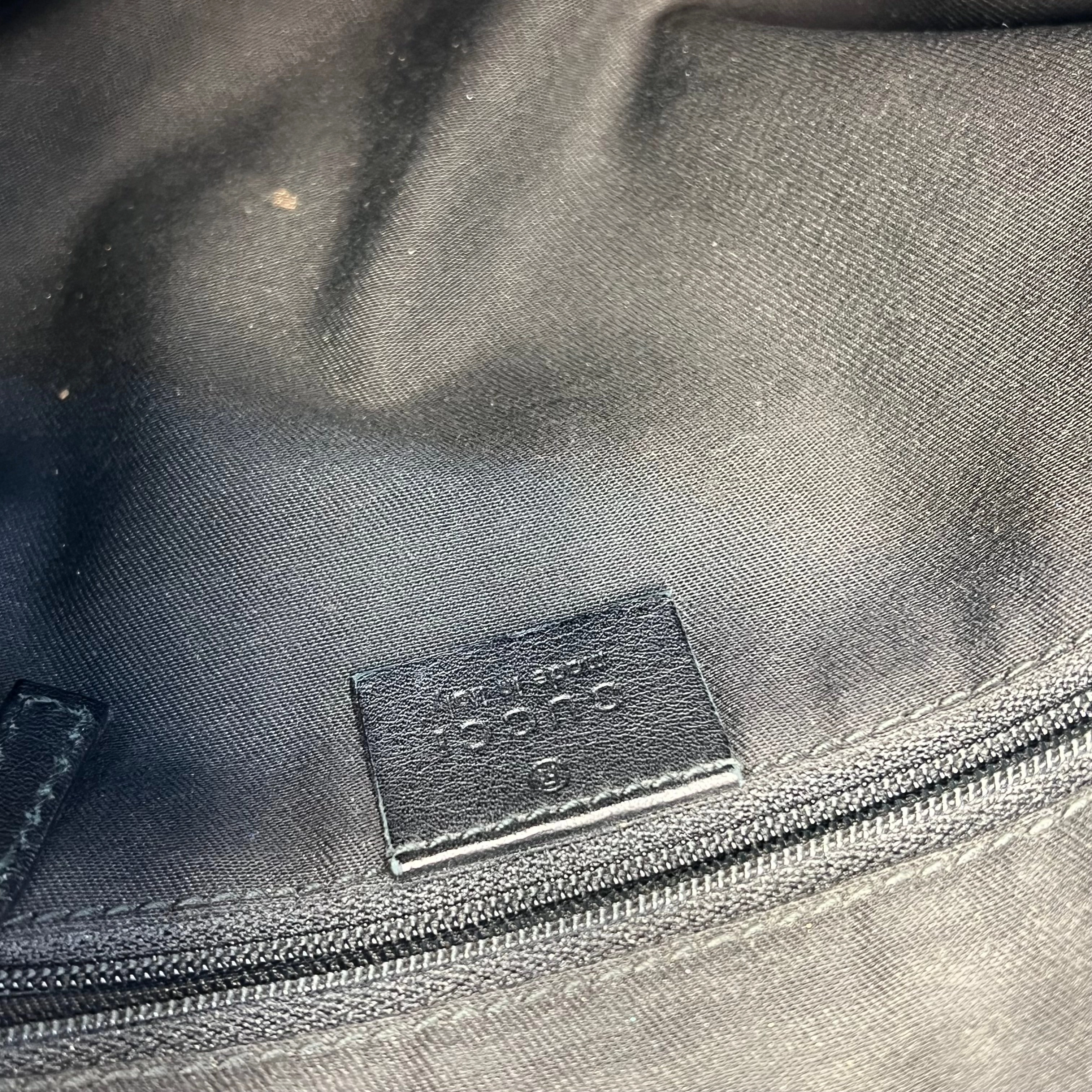 GUCCI Abbey Black GG Canvas D-Ring Crossbody Bag