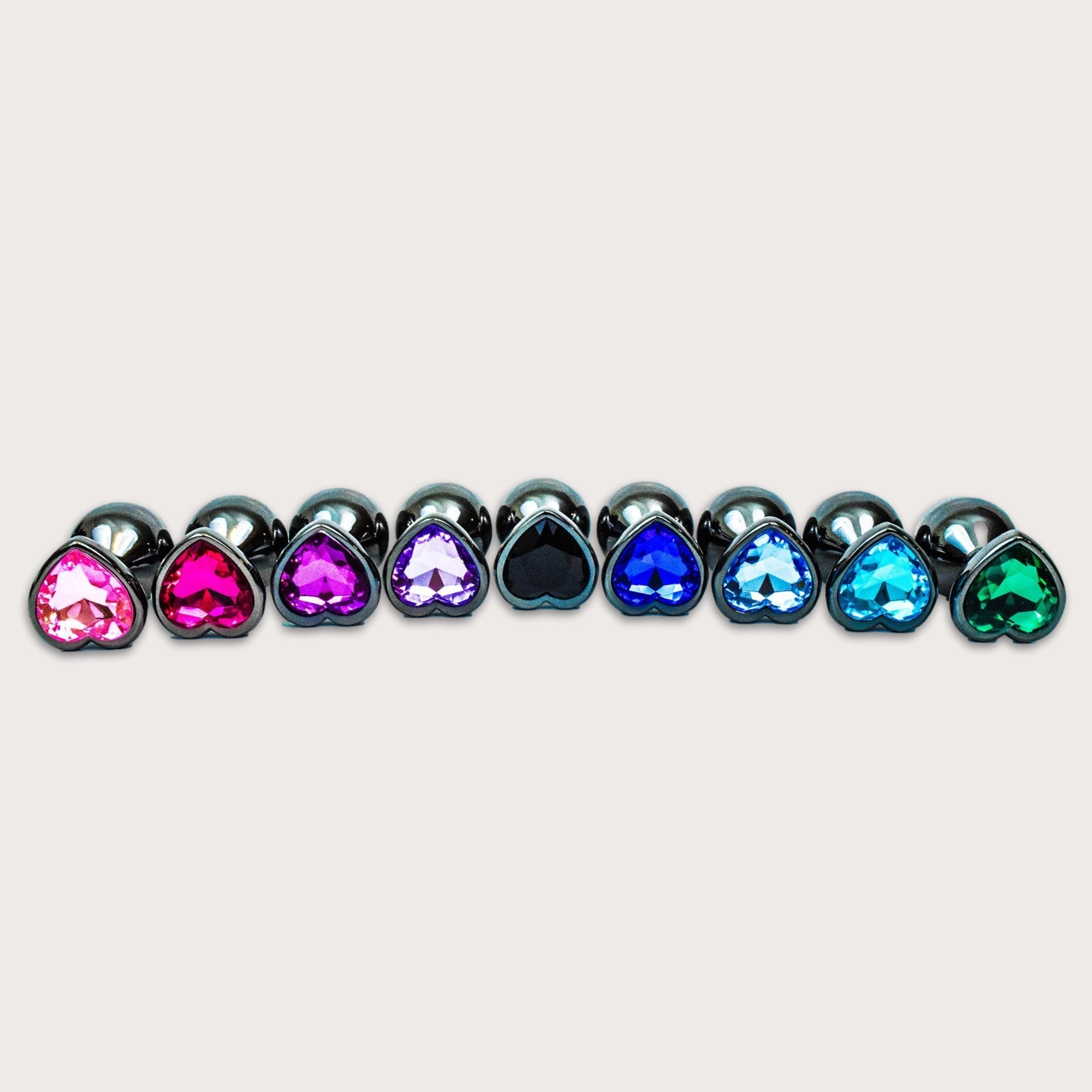 Gunmetal Jewel Heart Butt Plug