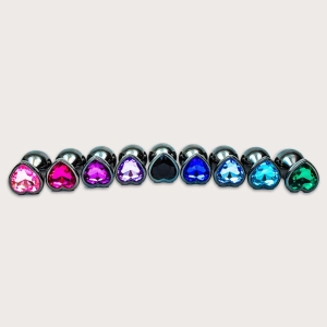 Gunmetal Jewel Heart Butt Plug