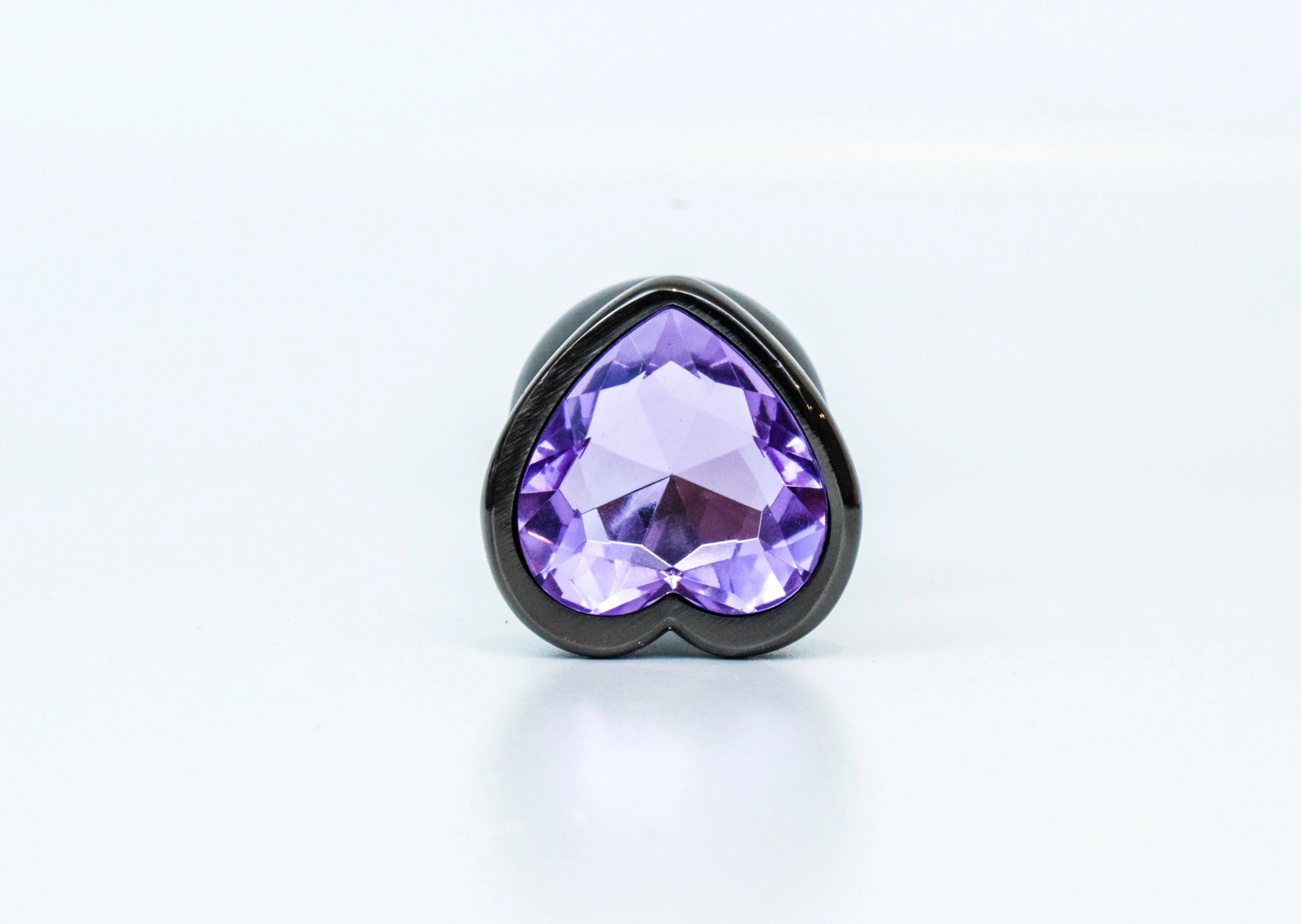 Gunmetal Jewel Heart Butt Plug