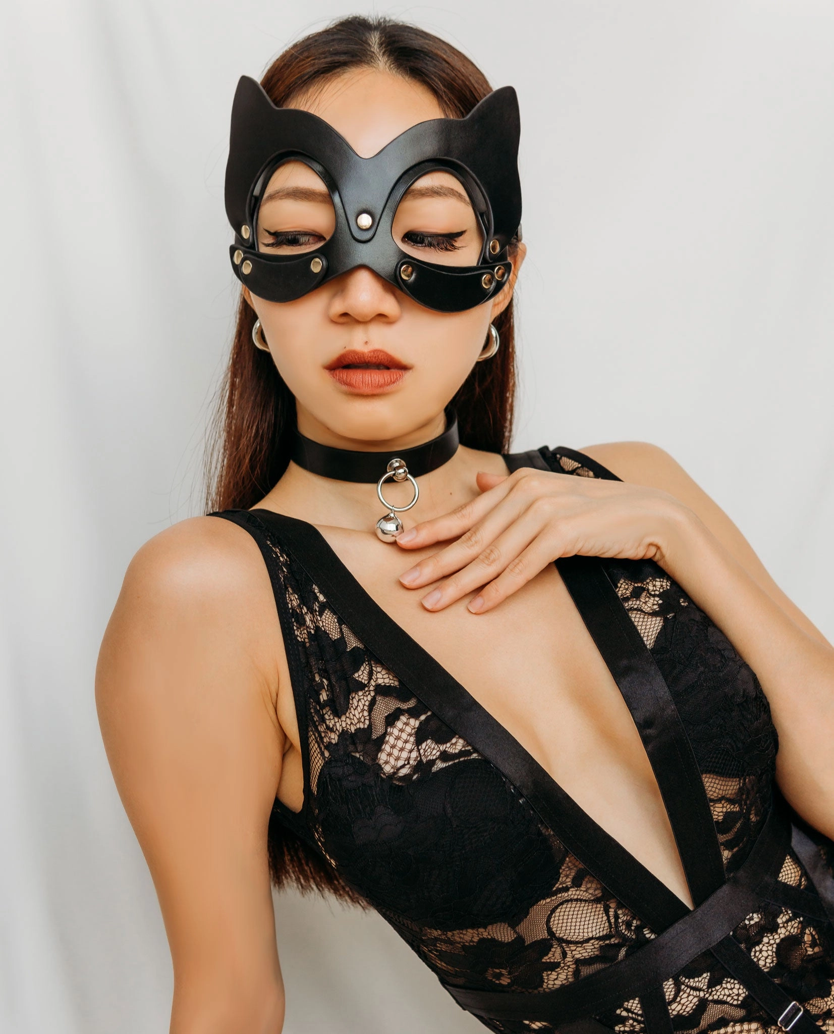 Haley Cat Leather Mask