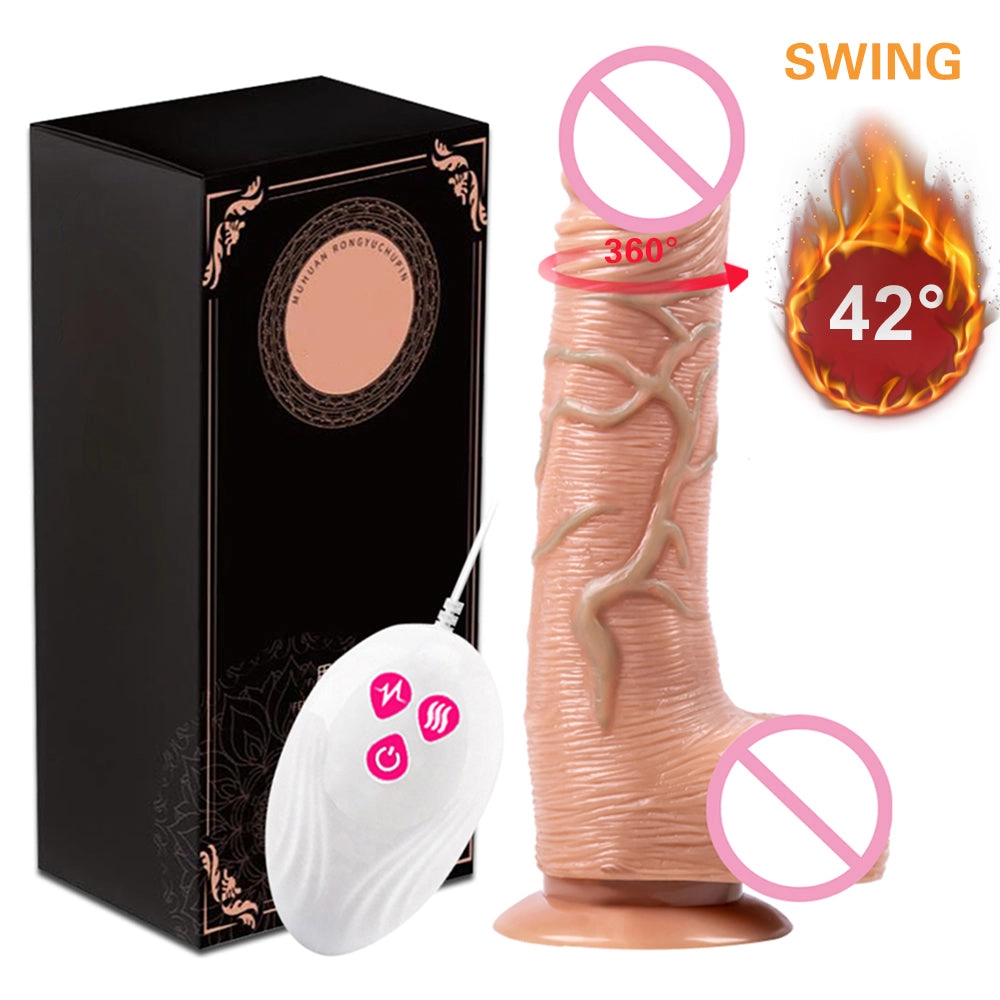 Heating Penis Remote Control Dick for Women Telescopic Vibrating Thrusting Realistic Dildo Female Masturbation With Suction Cup