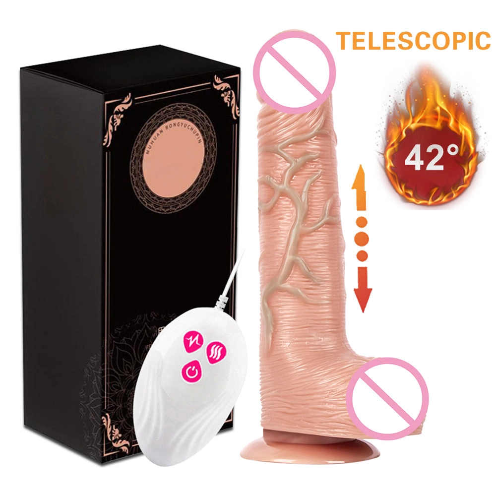 Heating Penis Remote Control Dick for Women Telescopic Vibrating Thrusting Realistic Dildo Female Masturbation With Suction Cup