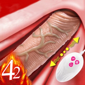 Heating Penis Remote Control Dick for Women Telescopic Vibrating Thrusting Realistic Dildo Female Masturbation With Suction Cup
