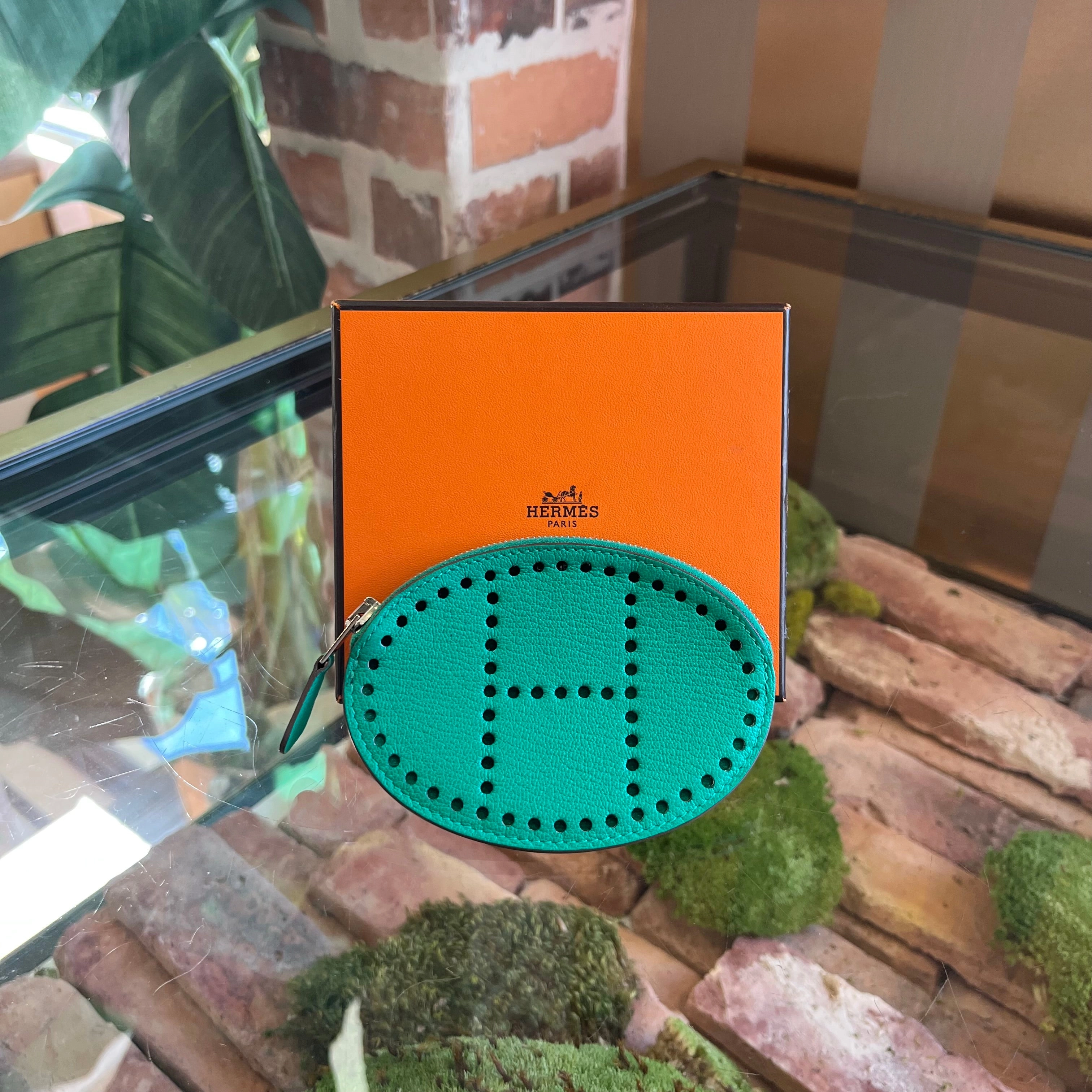 HERMES Evelyne Chevre Mysore Cactus Coin Pouch