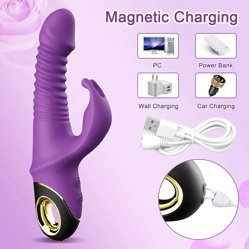 Huge Rabbit Vibe Automatic Telescopic Thrusting Vibrator