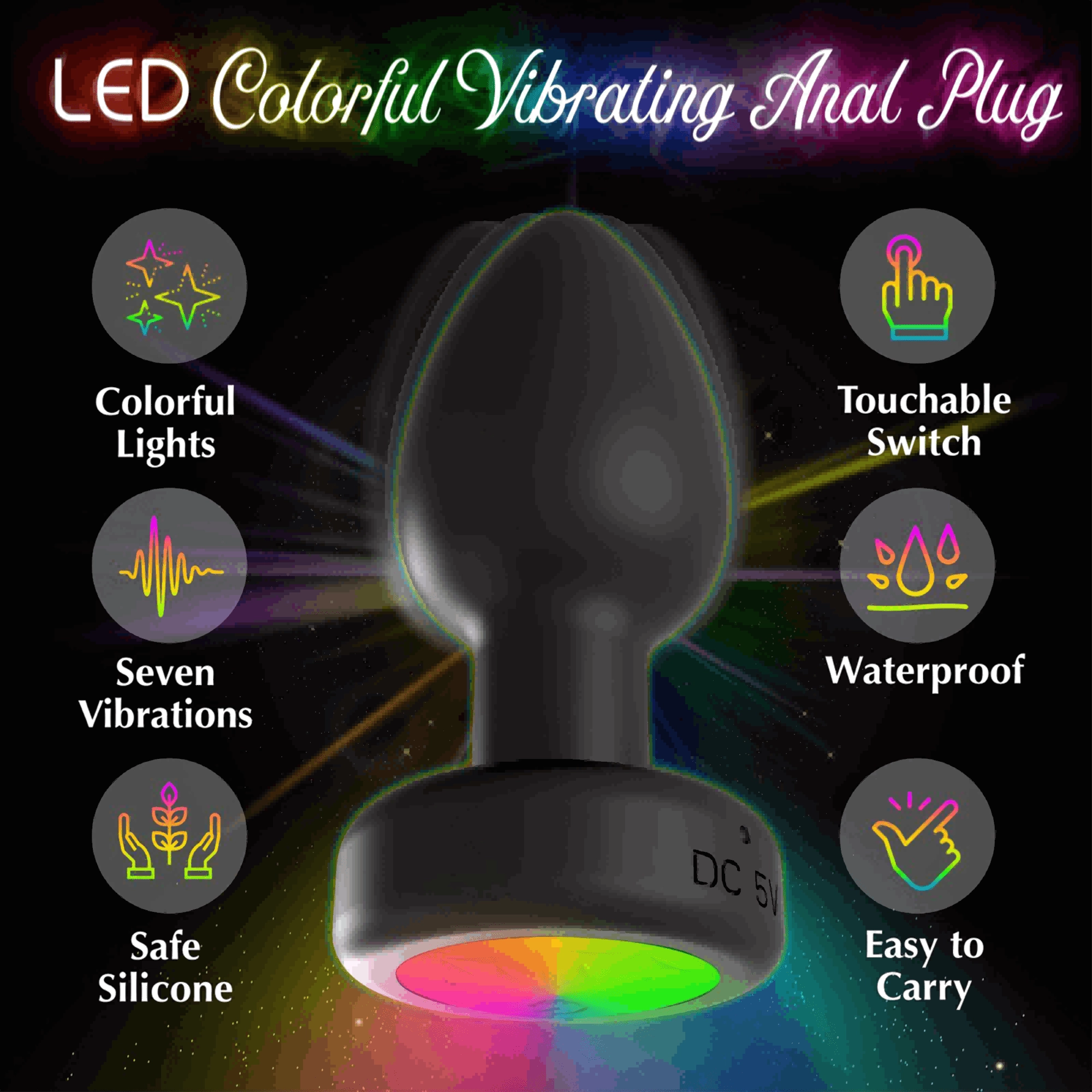 Illusion 3.54'' Butt Plug Anal Vibrator With 7 Powerful Vibration Modes - Laphwing