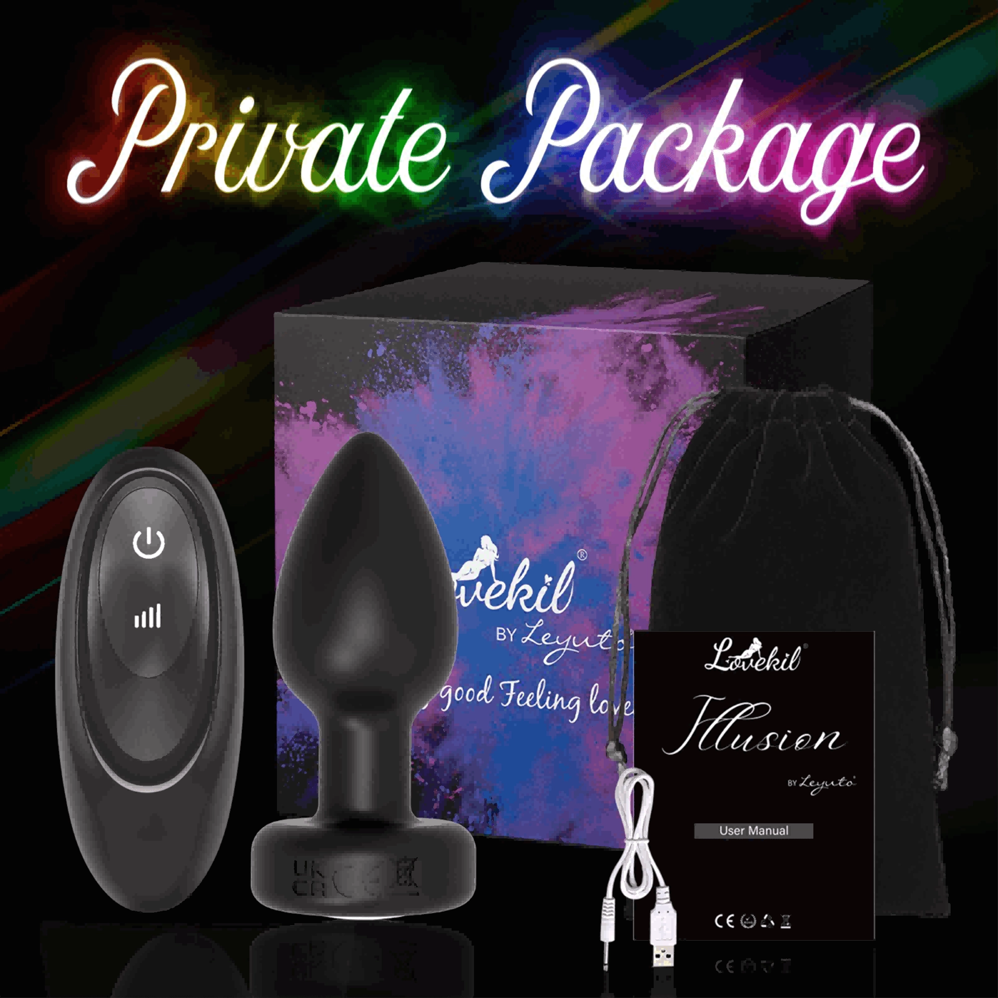 Illusion 3.54'' Butt Plug Anal Vibrator With 7 Powerful Vibration Modes - Laphwing
