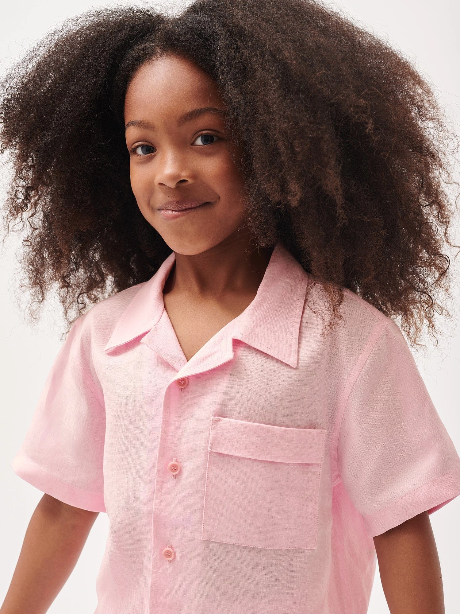 Kids' DNA Aloe Linen Long Shorts—magnolia pink
