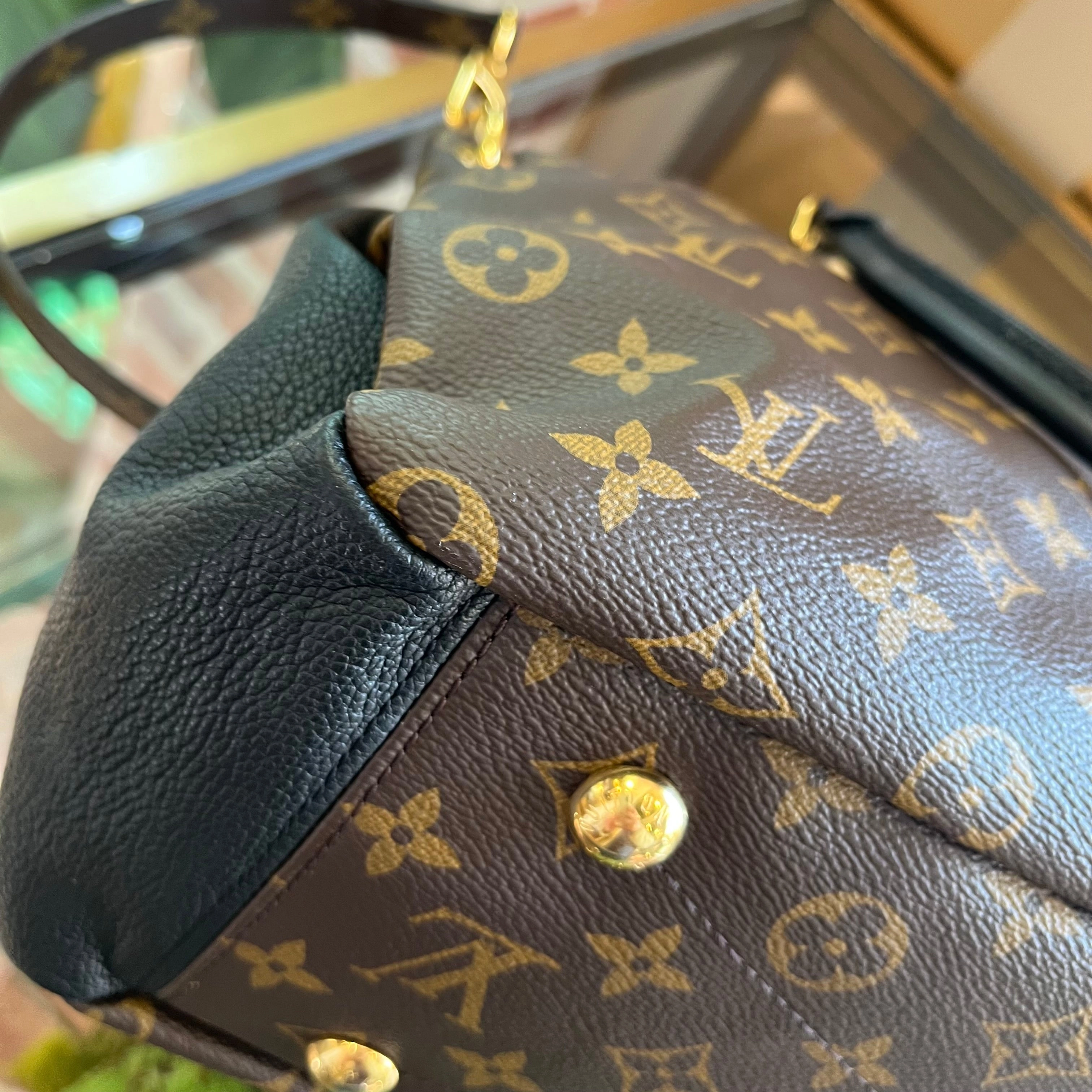 LOUIS VUITTON Monogram Pallas Noir MM Shoulder Bag