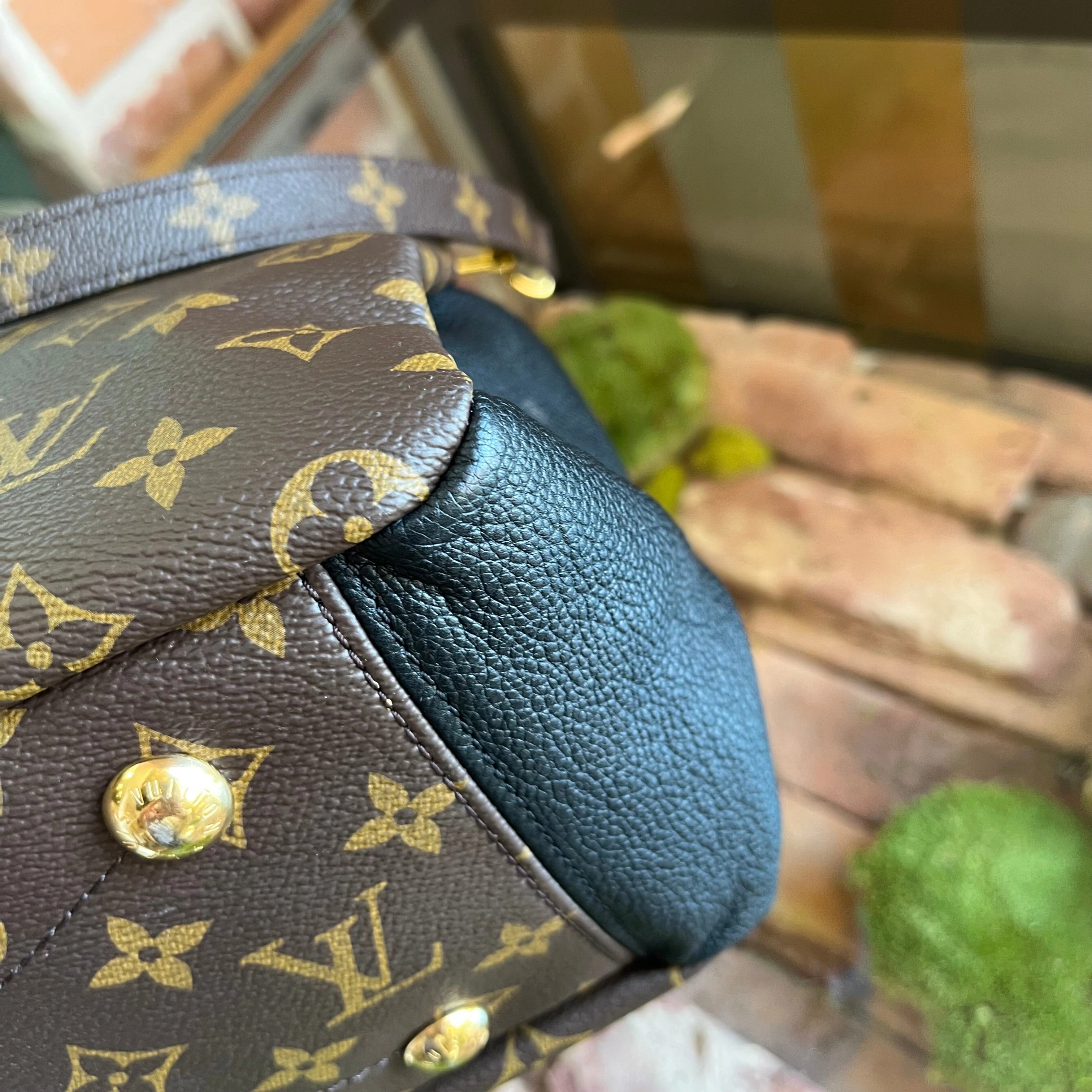 LOUIS VUITTON Monogram Pallas Noir MM Shoulder Bag